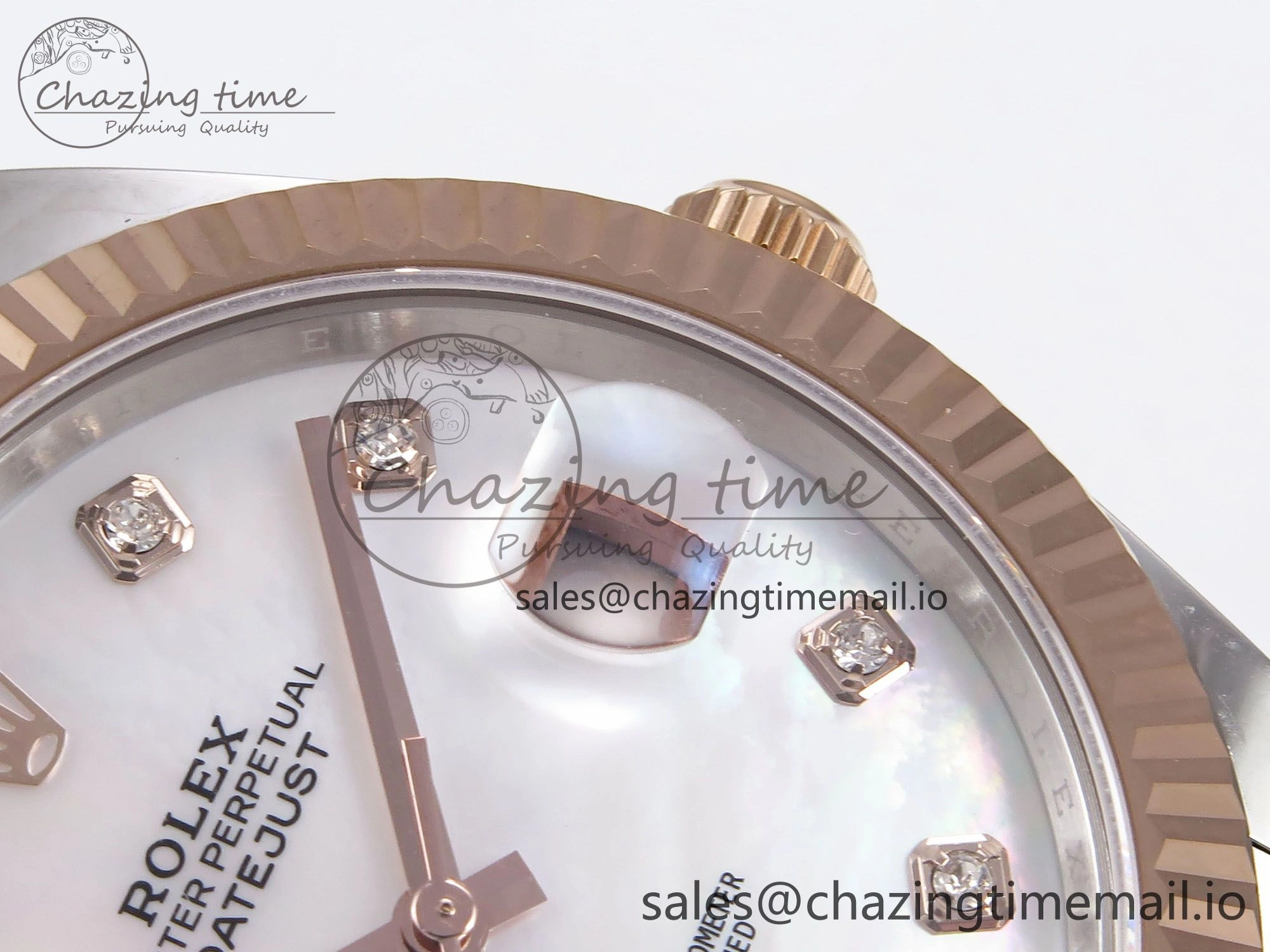 DateJust 41 126331 EWEF Best Edition White MOP Dial on SS RG Oyster Bracelet A3235