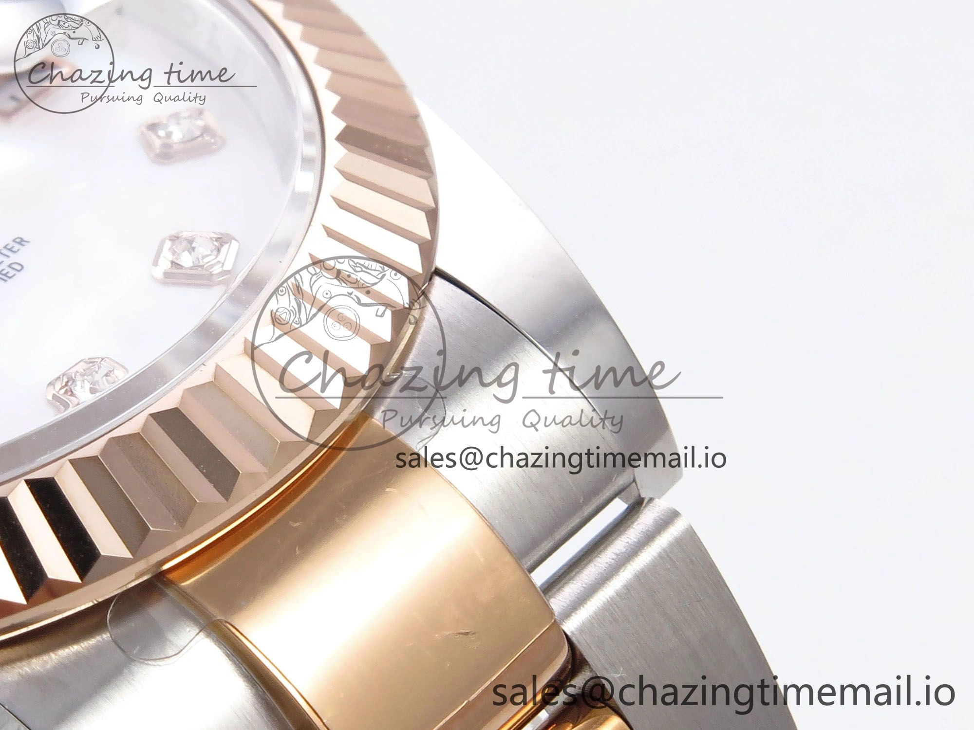 DateJust 41 126331 EWEF Best Edition White MOP Dial on SS RG Oyster Bracelet A3235