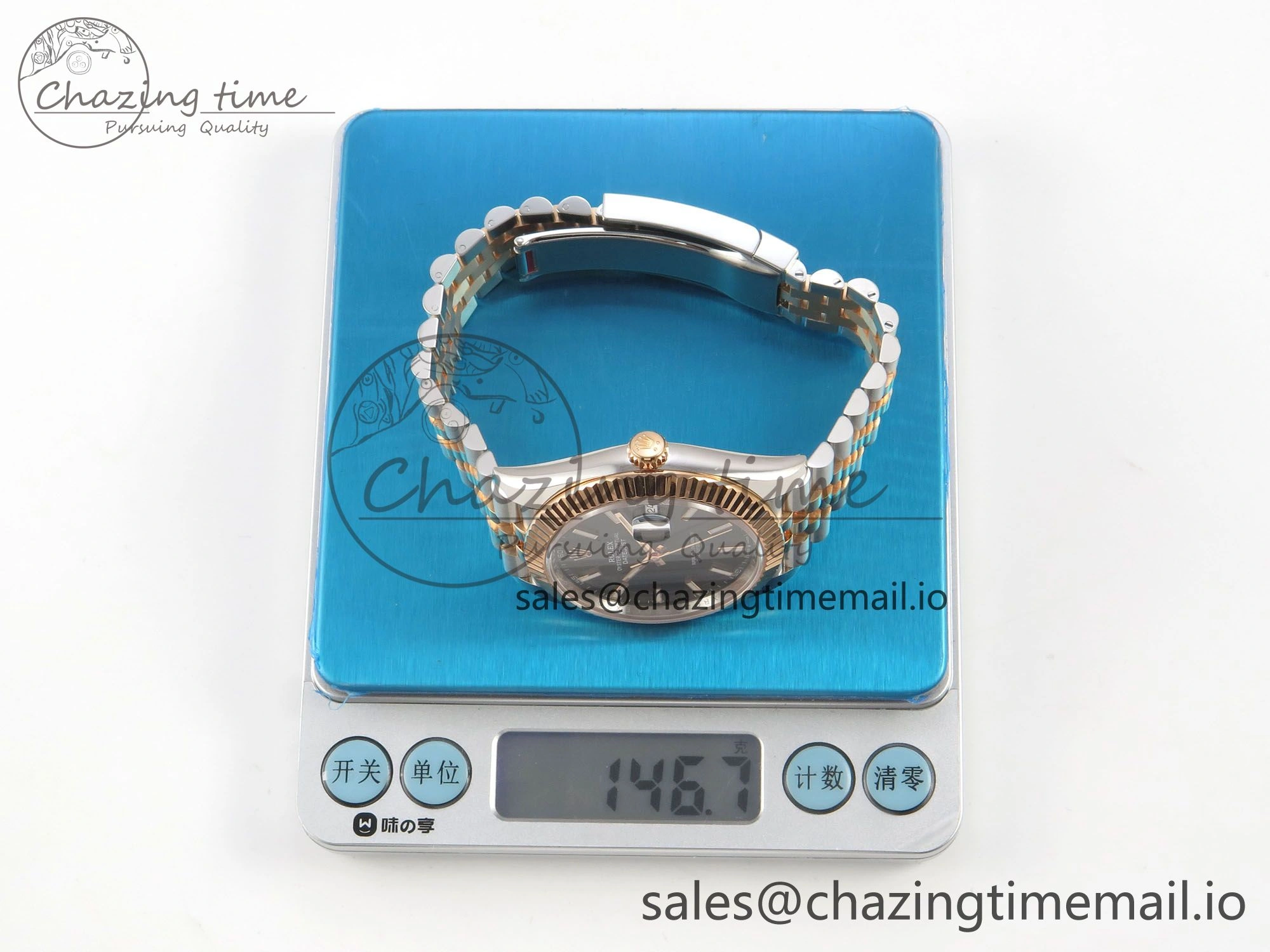 DateJust 41 126331 SS RG ARF 1:1 Best Edition Black Stick Dial on Jubilee Bracelet SH3235 (Weighted)