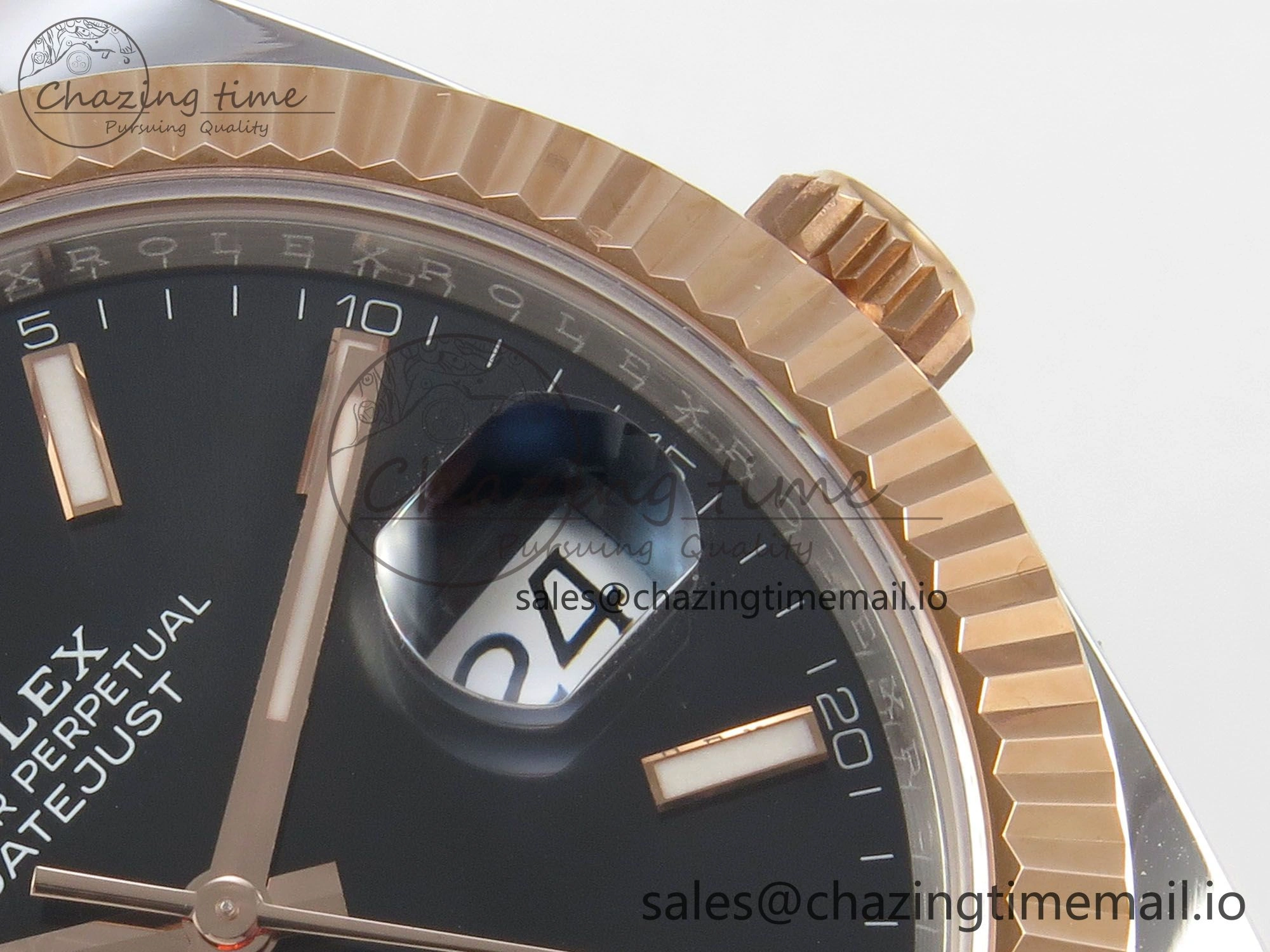 DateJust 41 126331 SS RG ARF 1:1 Best Edition Black Stick Dial on Jubilee Bracelet SH3235 (Weighted)
