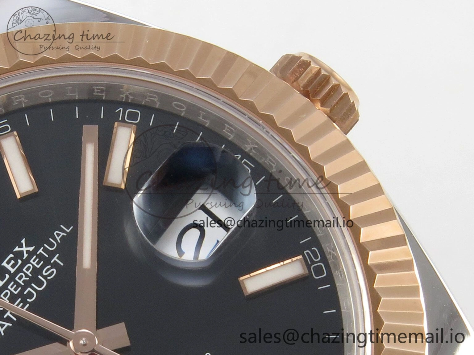 DateJust 41 126331 SS RG ARF 1:1 Best Edition Black Stick Dial on Oyster Bracelet SH3235 (Weighted)