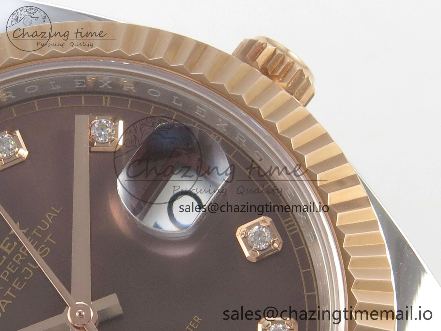 DateJust 41 126331 SS RG ARF 1:1 Best Edition Brown Diamonds Dial on Oyster Bracelet SH3235 (Weighted)