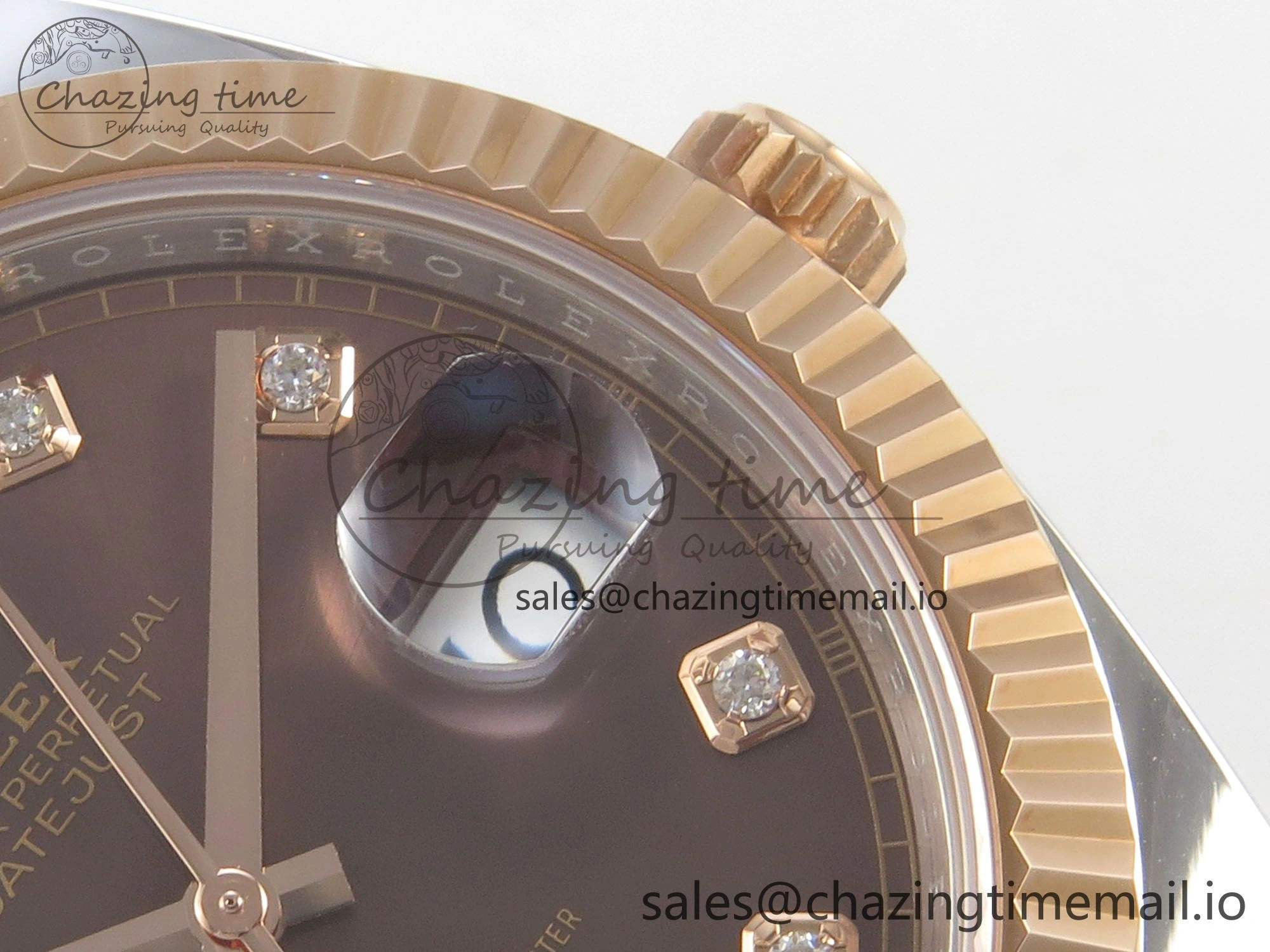 DateJust 41 126331 SS RG ARF 1:1 Best Edition Brown Diamonds Dial on Oyster Bracelet SH3235 (Weighted)