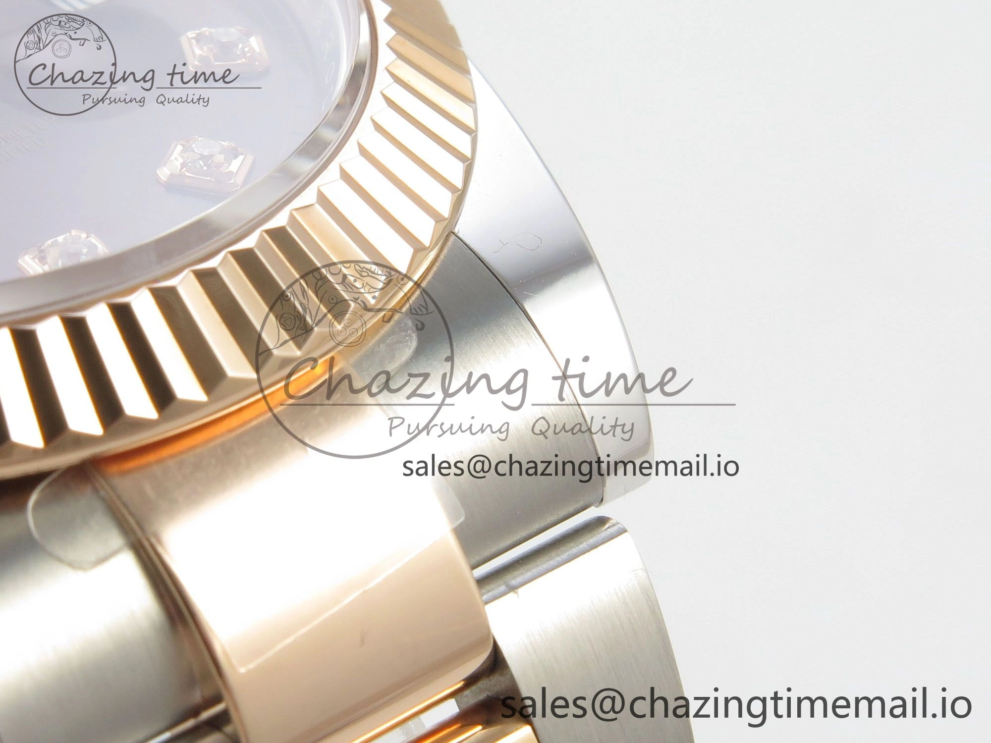 DateJust 41 126331 SS RG ARF 1:1 Best Edition Brown Diamonds Dial on Oyster Bracelet SH3235 (Weighted)