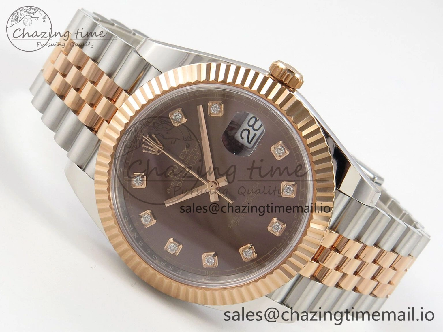 DateJust 41 126331 SS RG ARF 1:1 Best Edition Brown Diaomonds Dial on Jubilee Bracelet SH3235 (Weighted)
