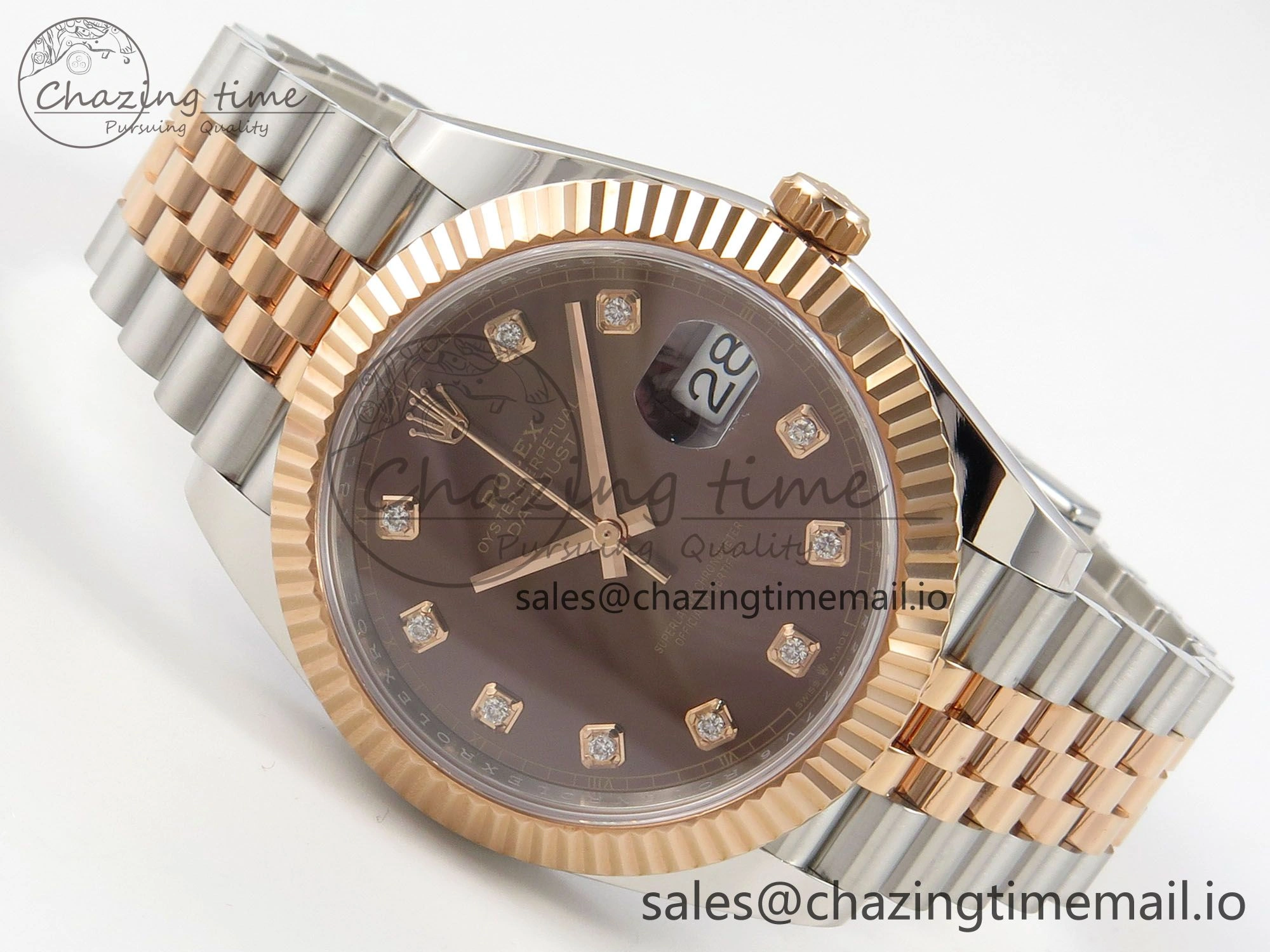 DateJust 41 126331 SS RG ARF 1:1 Best Edition Brown Diaomonds Dial on Jubilee Bracelet SH3235 (Weighted)