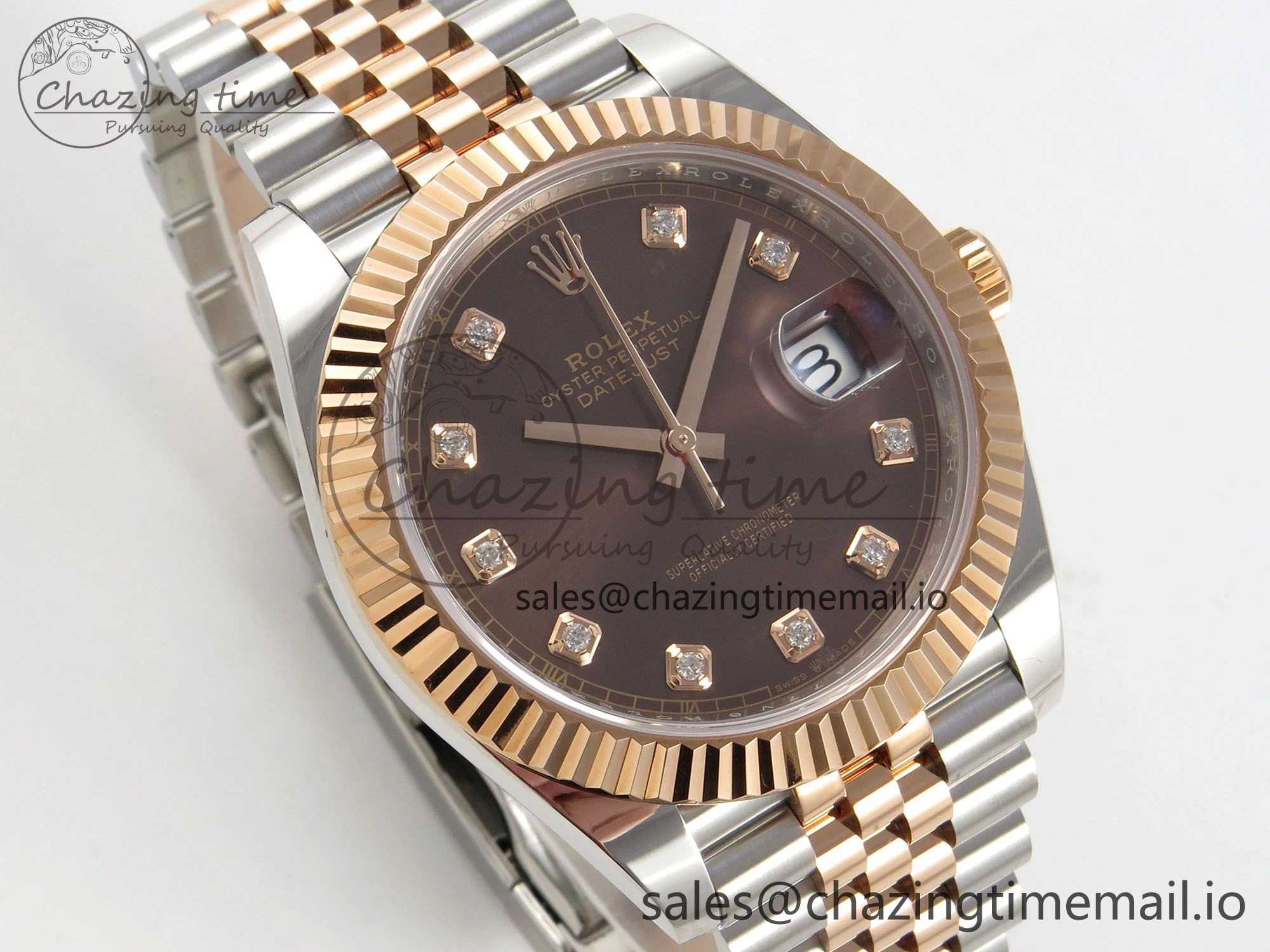 DateJust 41 126331 SS RG ARF 1:1 Best Edition Brown Diaomonds Dial on Jubilee Bracelet SH3235 (Weighted)