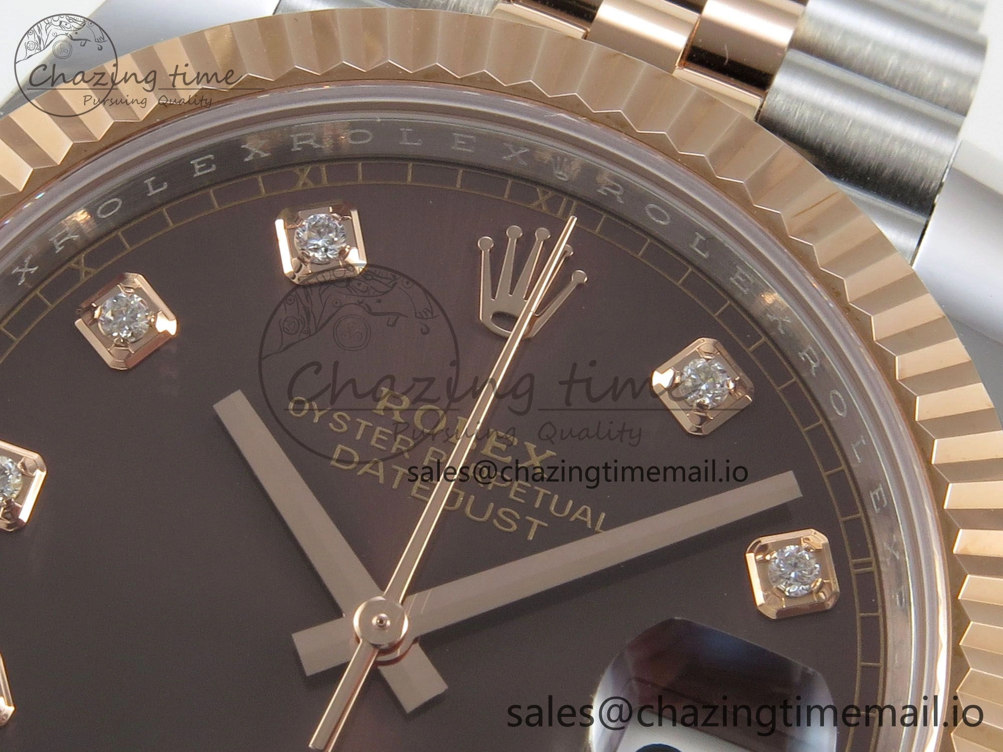 DateJust 41 126331 SS RG ARF 1:1 Best Edition Brown Diaomonds Dial on Jubilee Bracelet SH3235 (Weighted)