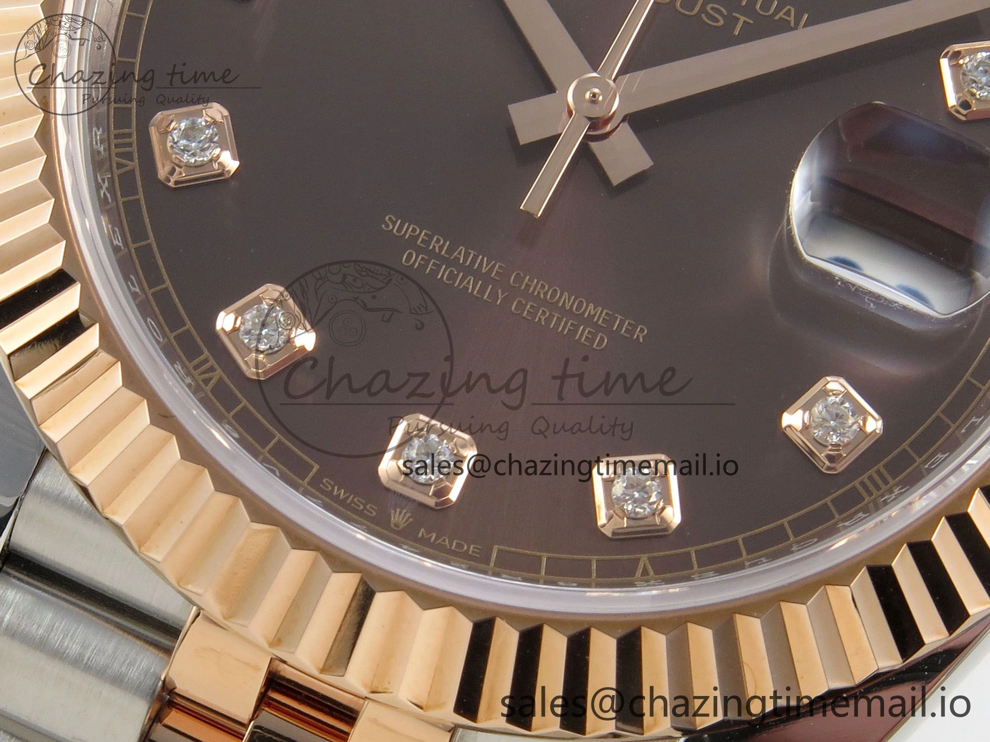 DateJust 41 126331 SS RG ARF 1:1 Best Edition Brown Diaomonds Dial on Jubilee Bracelet SH3235 (Weighted)