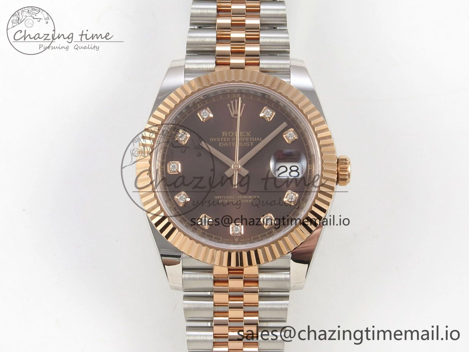 DateJust 41 126331 SS RG ARF 1:1 Best Edition Brown Diaomonds Dial on Jubilee Bracelet SH3235 (Weighted)