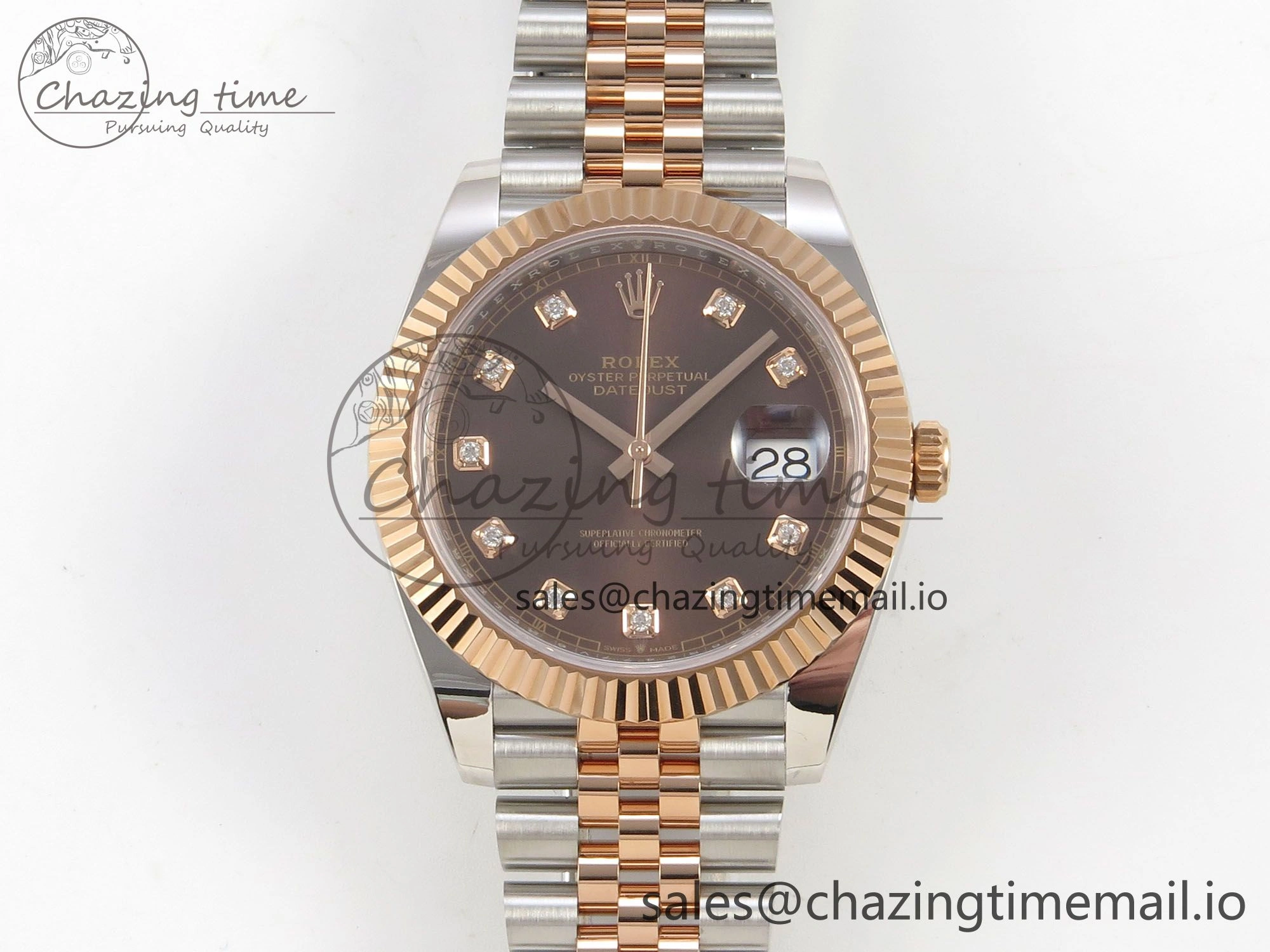 DateJust 41 126331 SS RG ARF 1:1 Best Edition Brown Diaomonds Dial on Jubilee Bracelet SH3235 (Weighted)