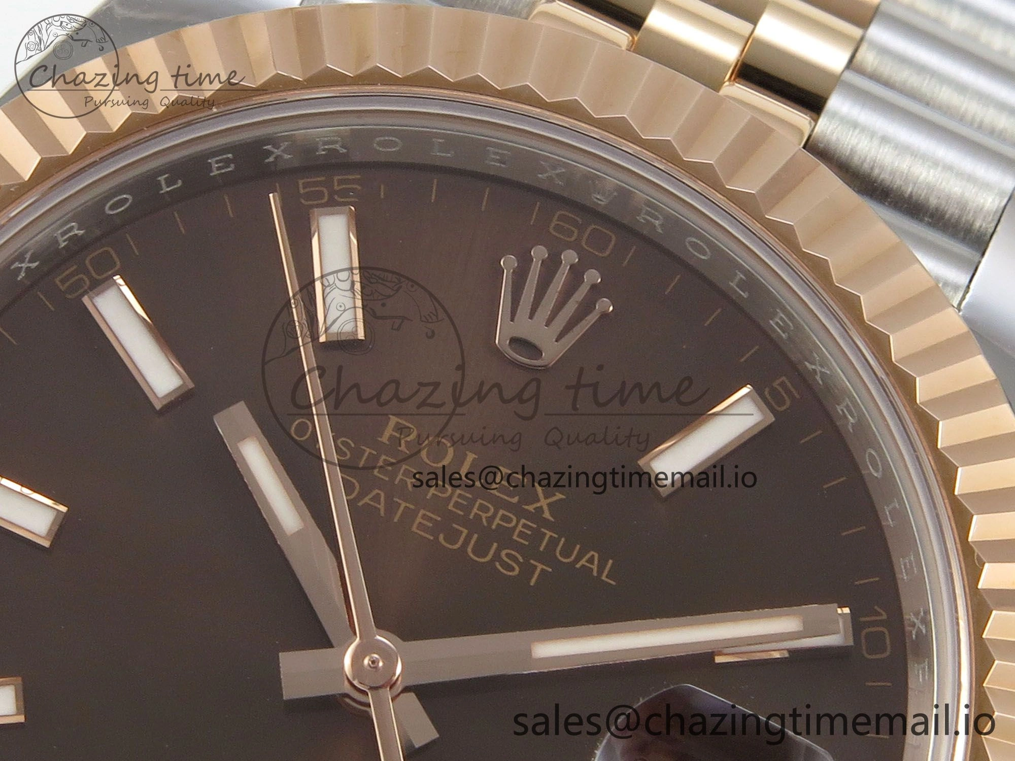 DateJust 41 126331 SS RG ARF 1:1 Best Edition Brown Stick Dial on Jubilee Bracelet SH3235 (Weighted)