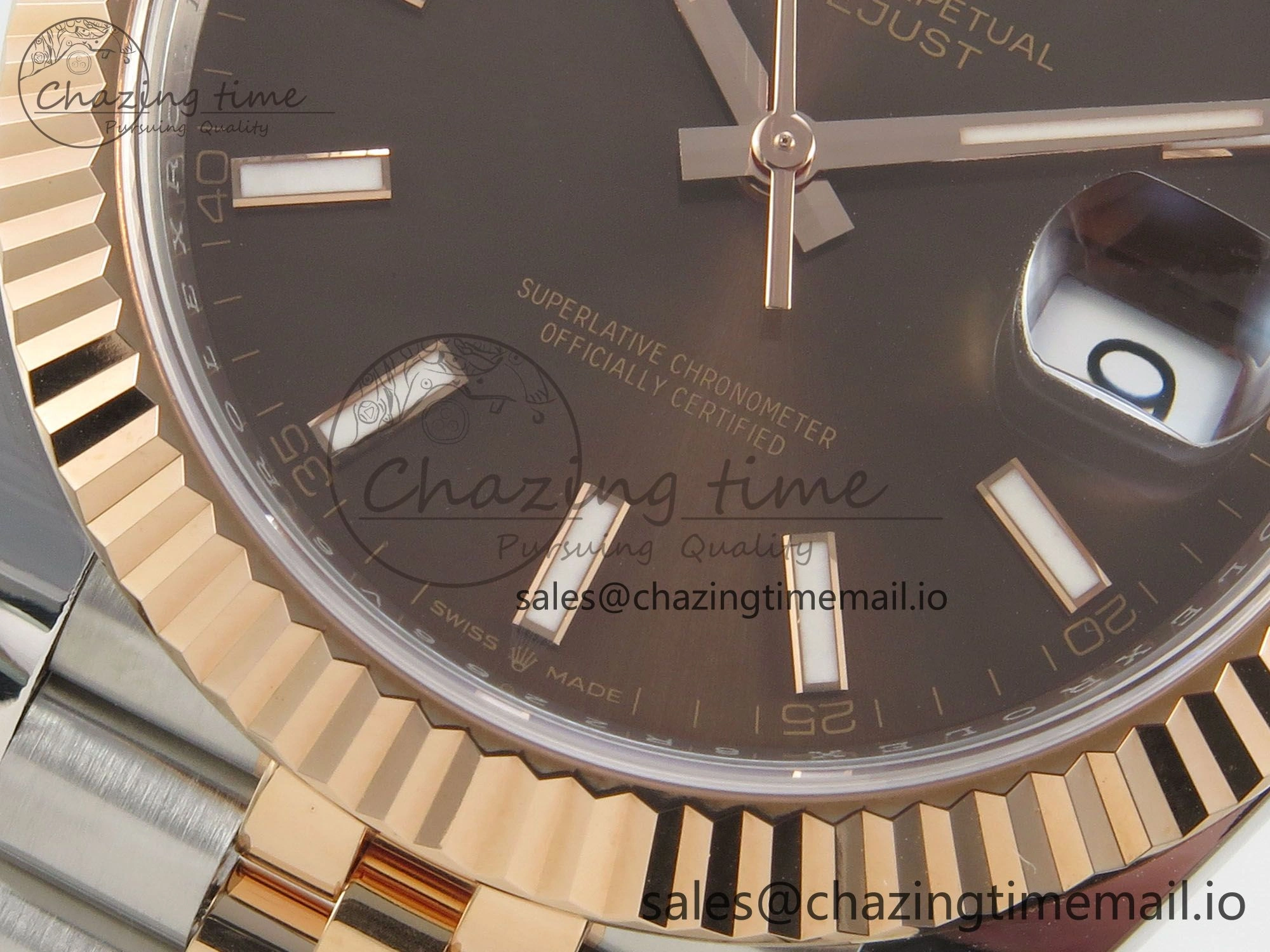 DateJust 41 126331 SS RG ARF 1:1 Best Edition Brown Stick Dial on Jubilee Bracelet SH3235 (Weighted)