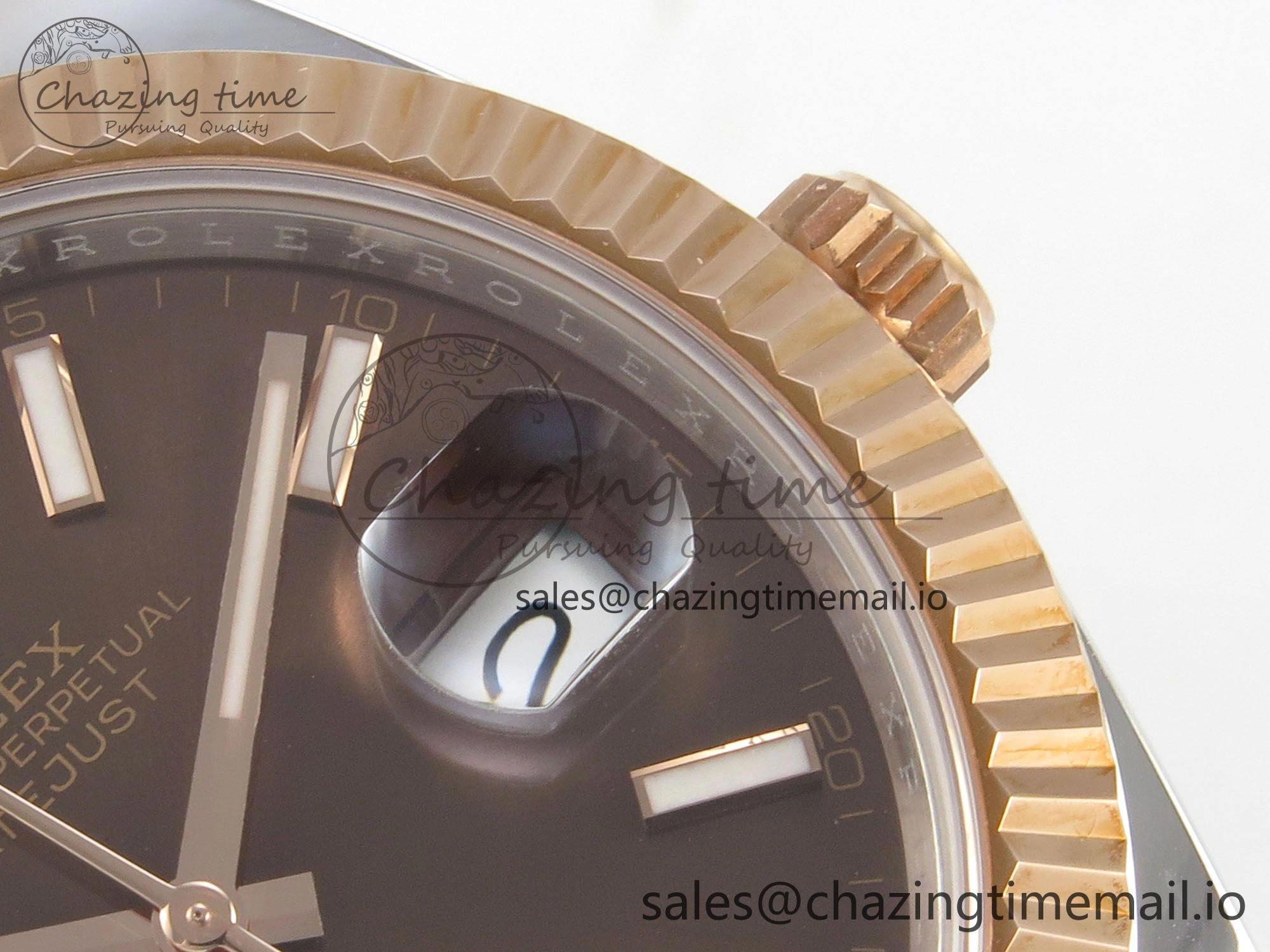 DateJust 41 126331 SS RG ARF 1:1 Best Edition Brown Stick Dial on Oyster Bracelet SH3235 (Weighted)