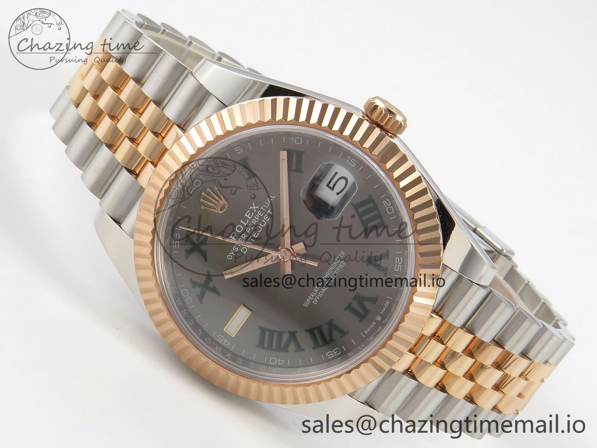 DateJust 41 126331 SS RG ARF 1:1 Best Edition Gray Roman Dial on Jubilee Bracelet SH3235 (Weighted)