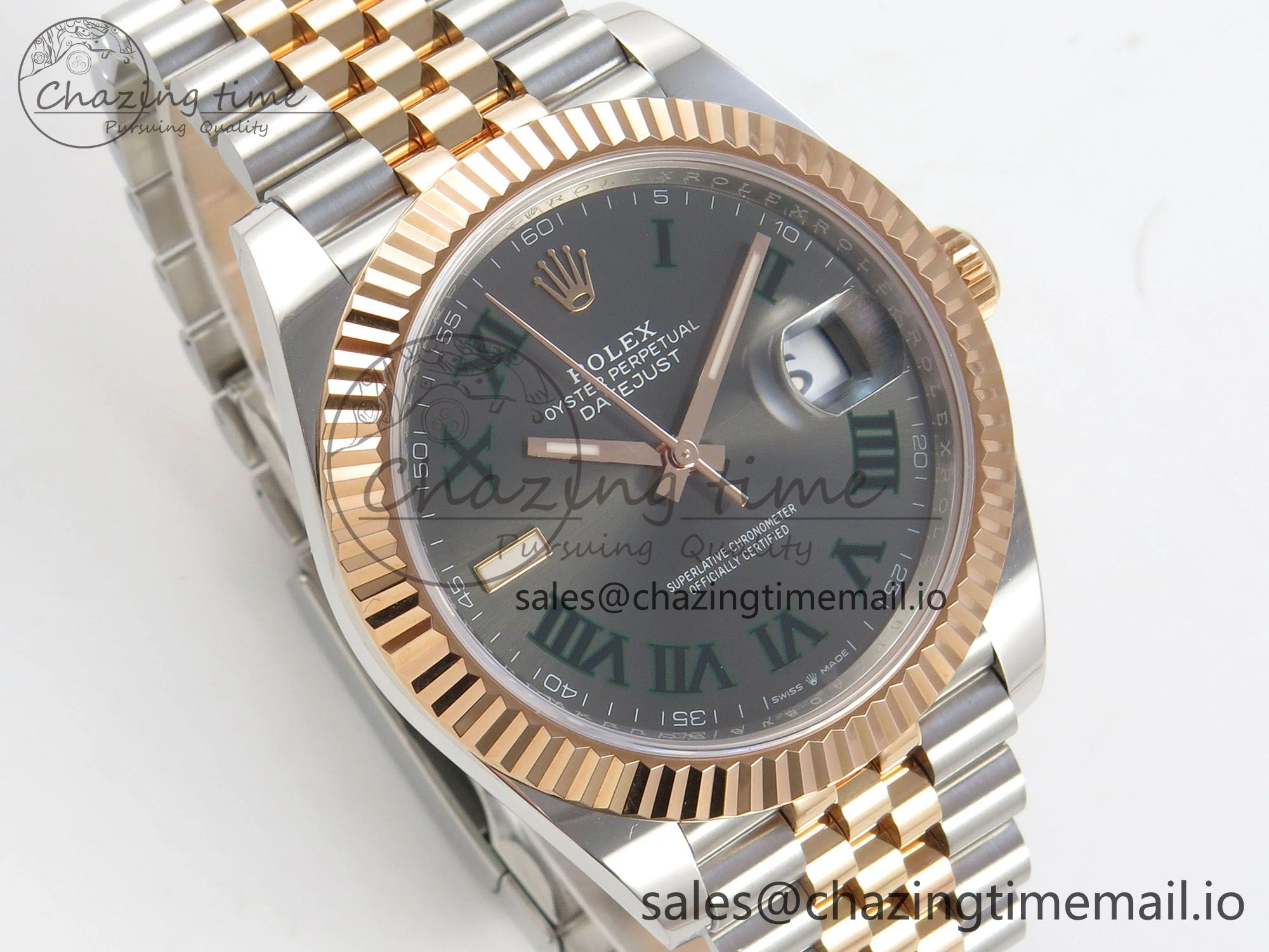 DateJust 41 126331 SS RG ARF 1:1 Best Edition Gray Roman Dial on Jubilee Bracelet SH3235 (Weighted)
