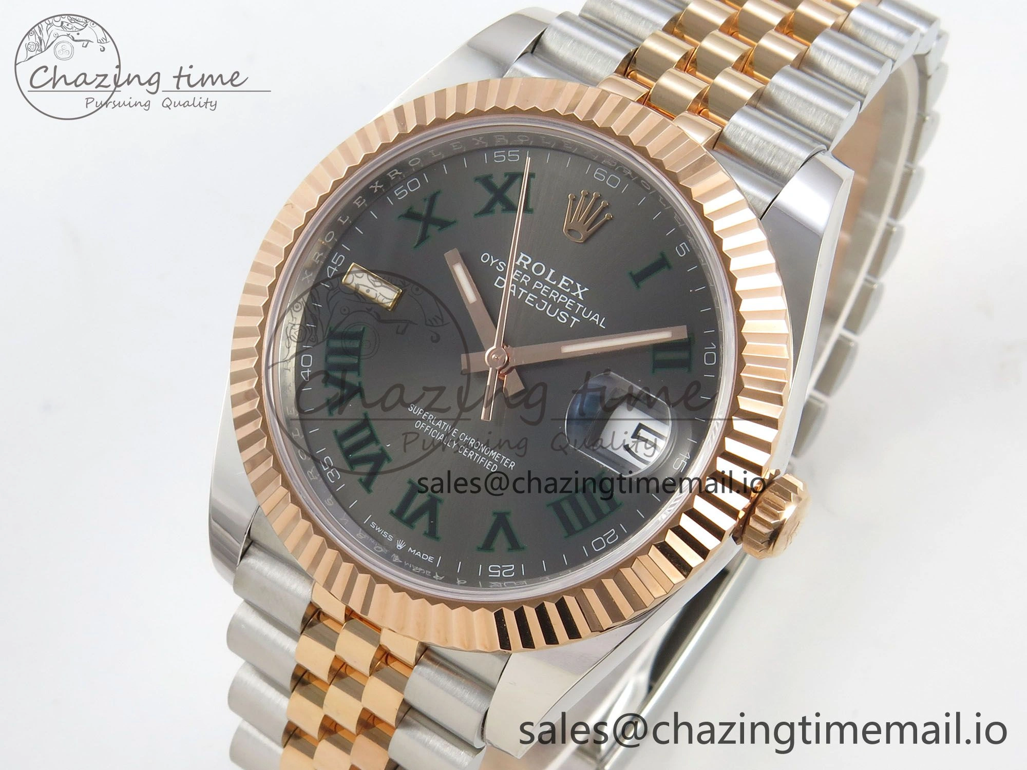 DateJust 41 126331 SS RG ARF 1:1 Best Edition Gray Roman Dial on Jubilee Bracelet SH3235 (Weighted)