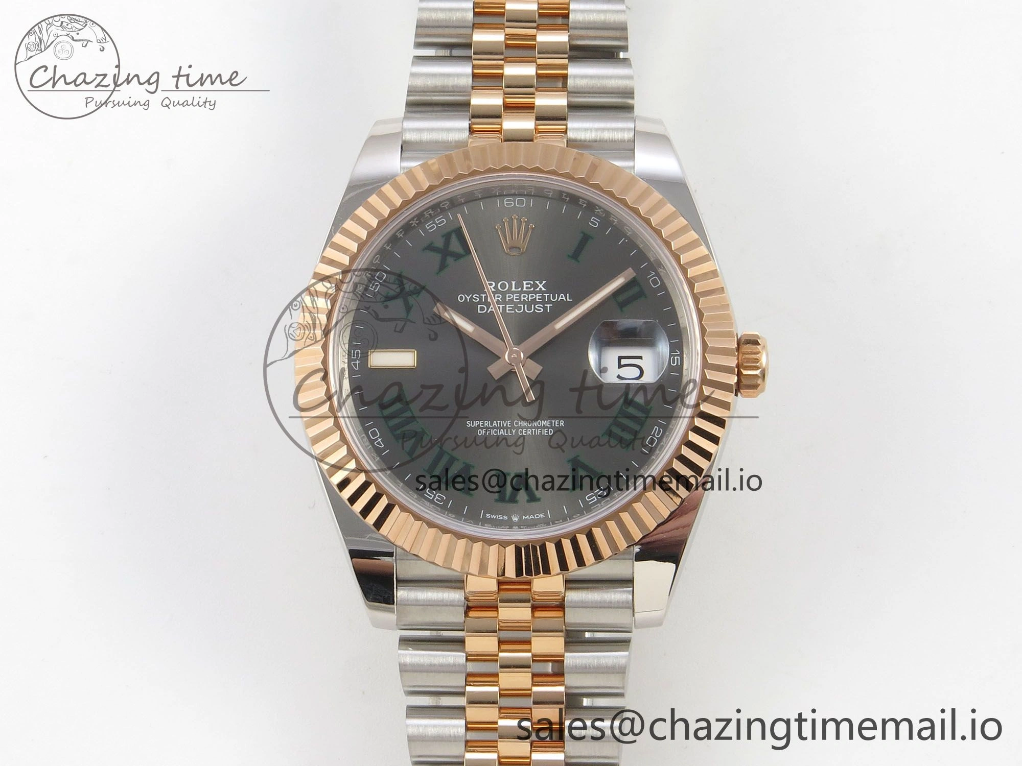 DateJust 41 126331 SS RG ARF 1:1 Best Edition Gray Roman Dial on Jubilee Bracelet SH3235 (Weighted)