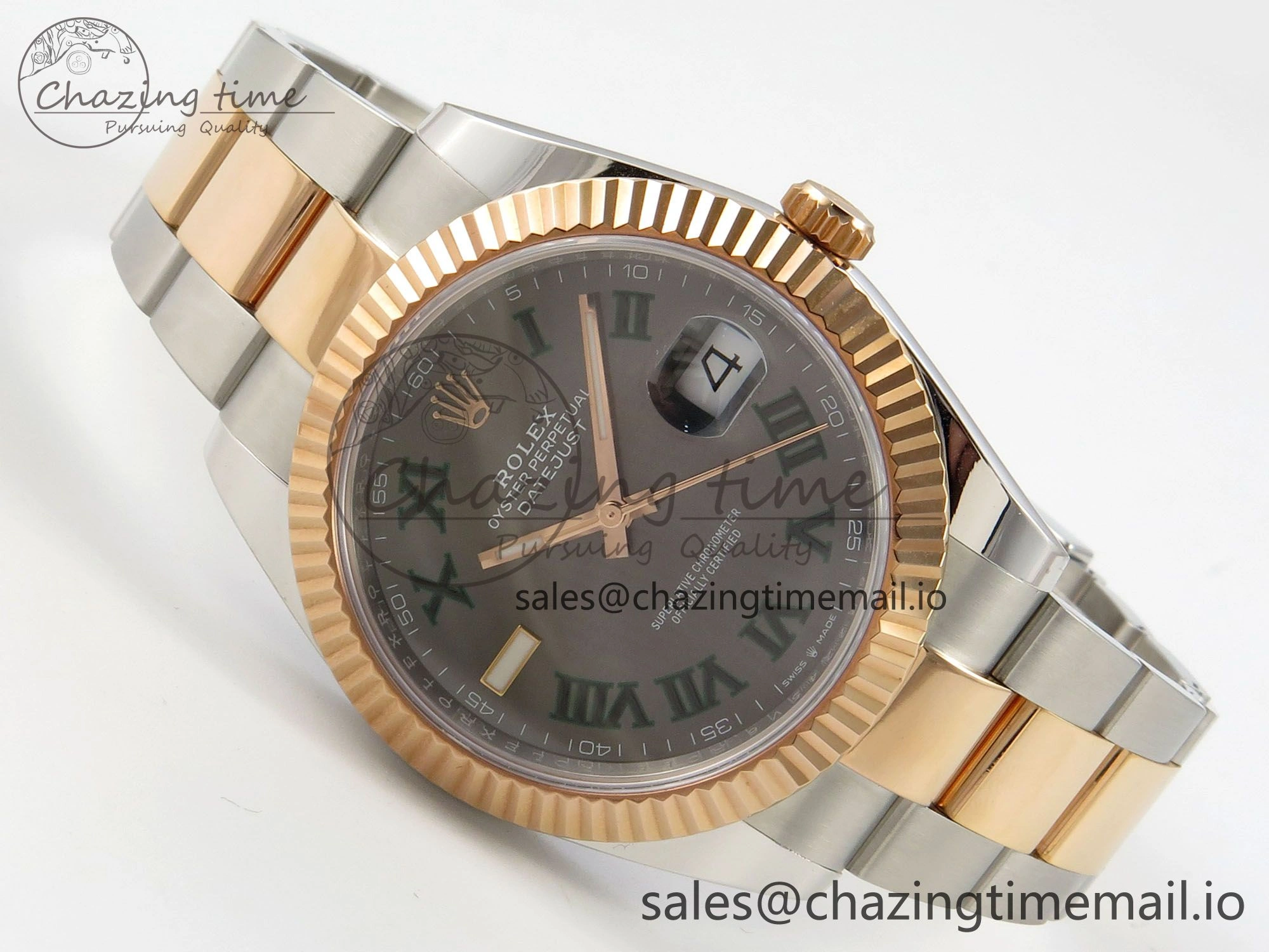 DateJust 41 126331 SS RG ARF 1:1 Best Edition Gray Roman Dial on Oyster Bracelet SH3235 (Weighted)