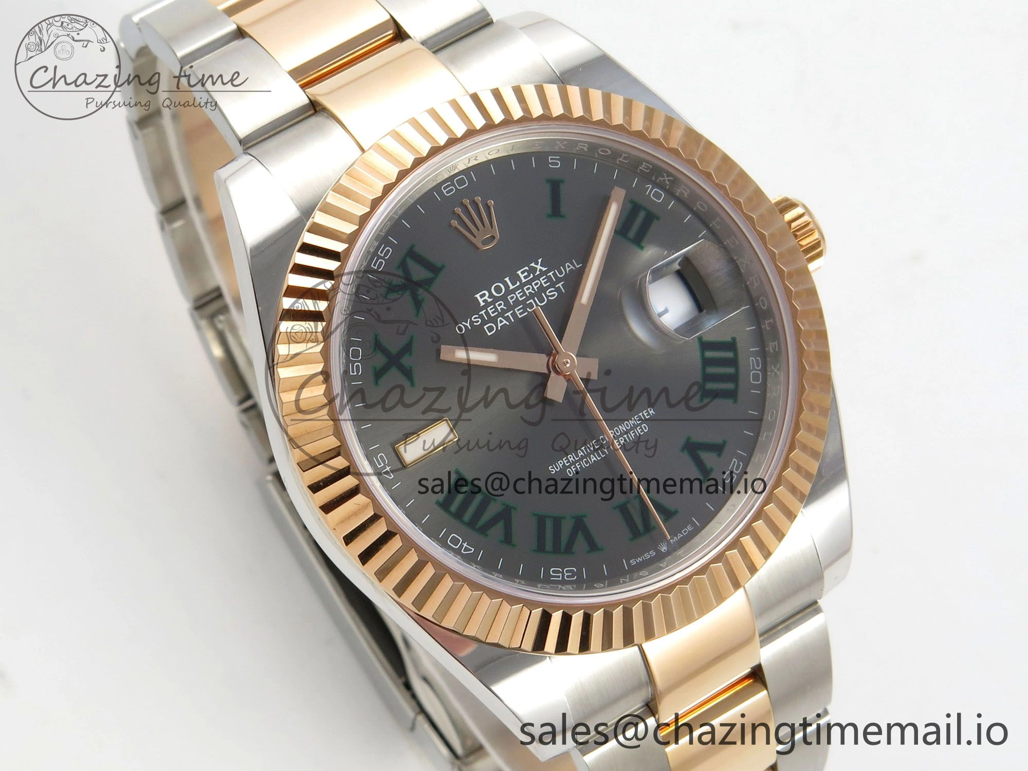 DateJust 41 126331 SS RG ARF 1:1 Best Edition Gray Roman Dial on Oyster Bracelet SH3235 (Weighted)