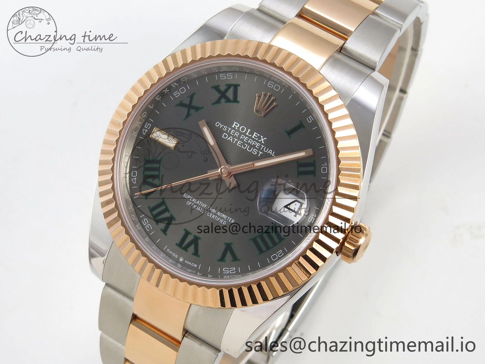 DateJust 41 126331 SS RG ARF 1:1 Best Edition Gray Roman Dial on Oyster Bracelet SH3235 (Weighted)