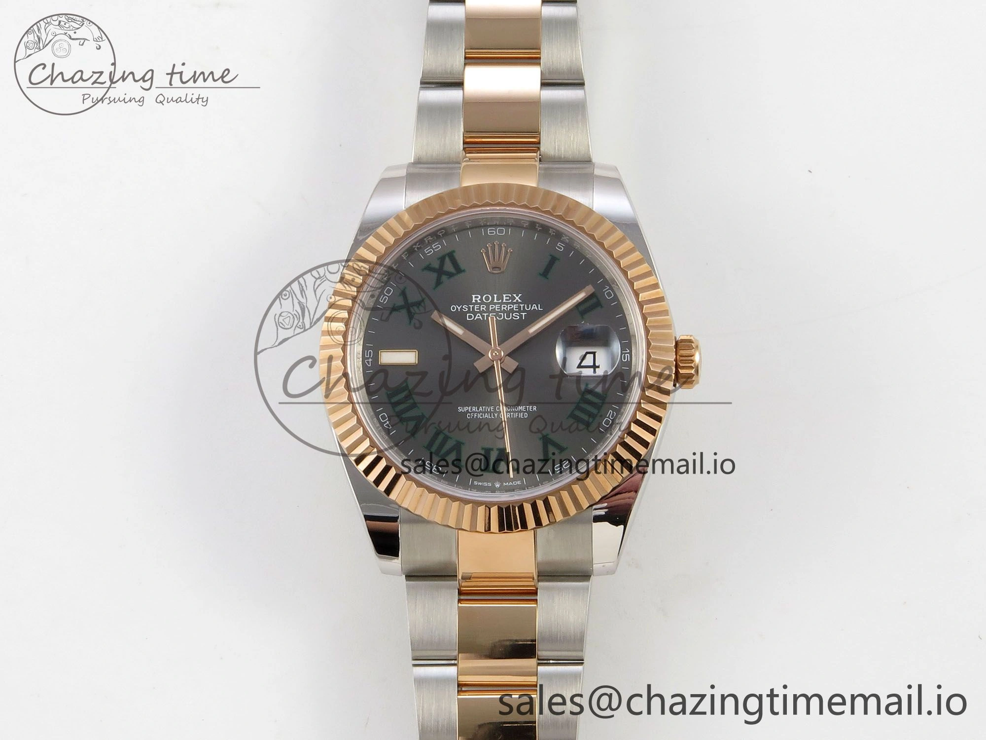 DateJust 41 126331 SS RG ARF 1:1 Best Edition Gray Roman Dial on Oyster Bracelet SH3235 (Weighted)