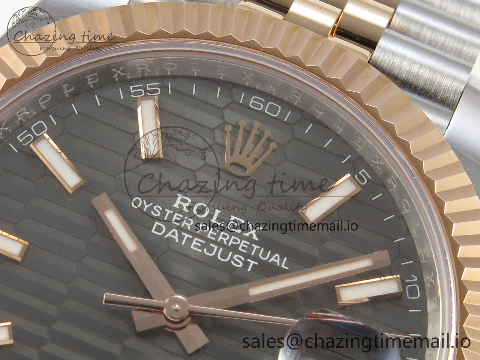 DateJust 41 126331 SS RG ARF 1:1 Best Edition Gray Texture Stick Dial on Jubilee Bracelet SH3235 (Weighted)