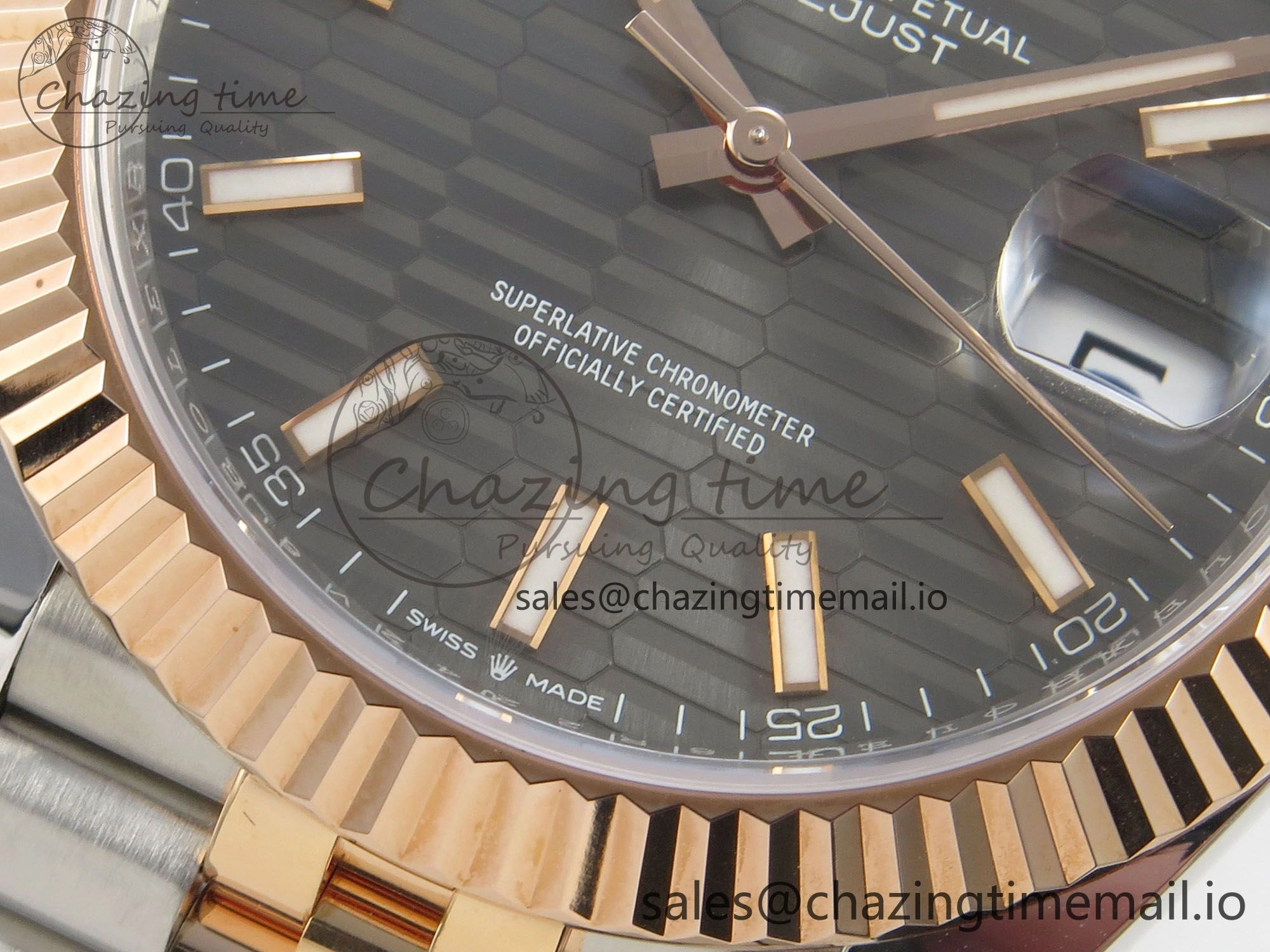 DateJust 41 126331 SS RG ARF 1:1 Best Edition Gray Texture Stick Dial on Jubilee Bracelet SH3235 (Weighted)