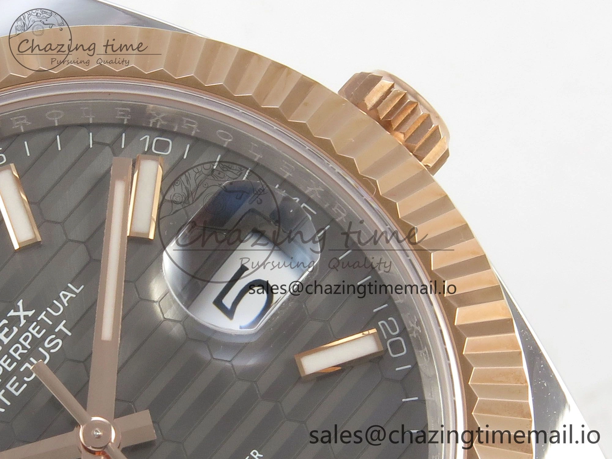 DateJust 41 126331 SS RG ARF 1:1 Best Edition Gray Texture Stick Dial on Jubilee Bracelet SH3235 (Weighted)