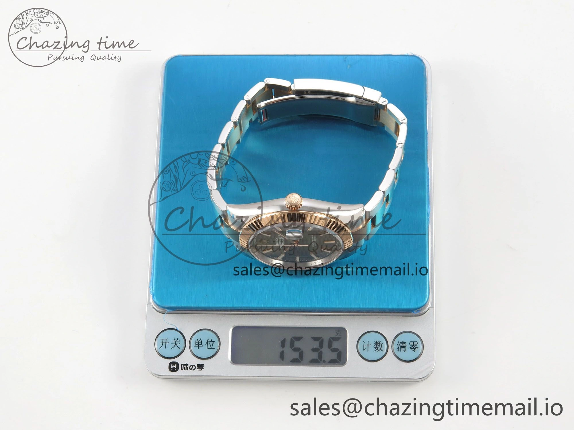 DateJust 41 126331 SS RG ARF 1:1 Best Edition Gray Texture Stick Dial on Oyster Bracelet SH3235 (Weighted)