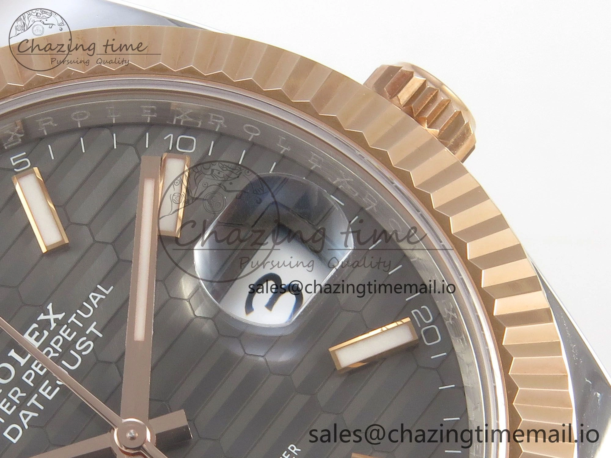 DateJust 41 126331 SS RG ARF 1:1 Best Edition Gray Texture Stick Dial on Oyster Bracelet SH3235 (Weighted)