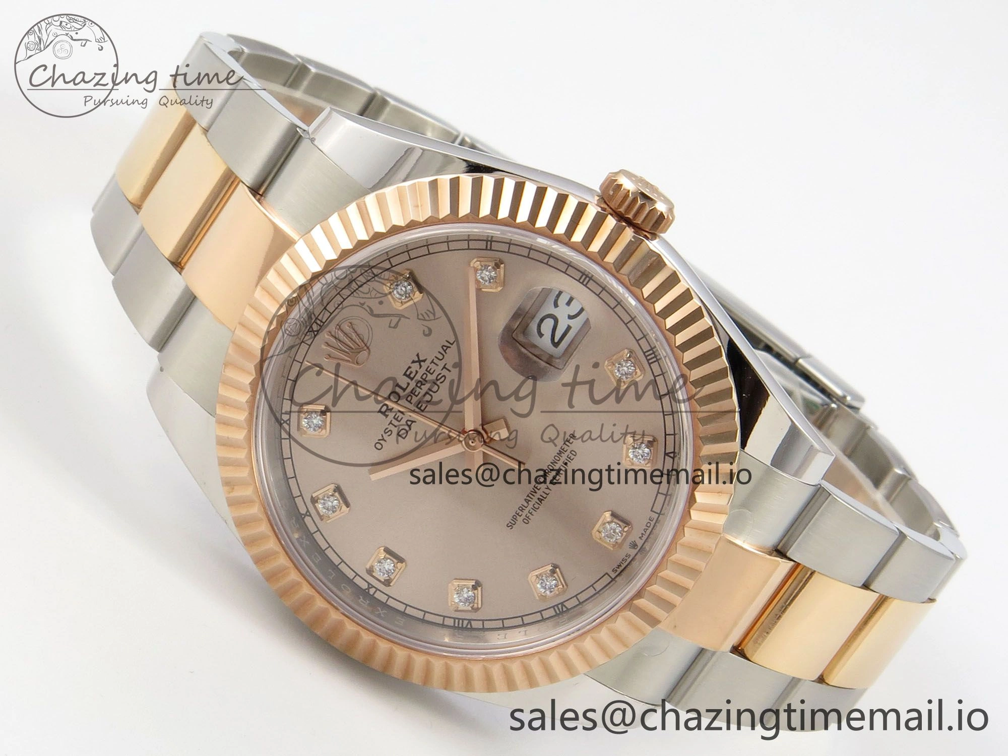 DateJust 41 126331 SS RG ARF 1:1 Best Edition RG Diamonds Dial on Oyster Bracelet SH3235 (Weighted)