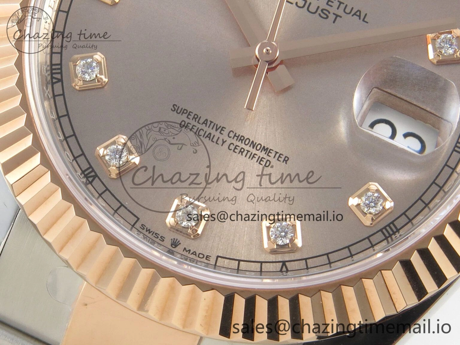 DateJust 41 126331 SS RG ARF 1:1 Best Edition RG Diamonds Dial on Oyster Bracelet SH3235 (Weighted)