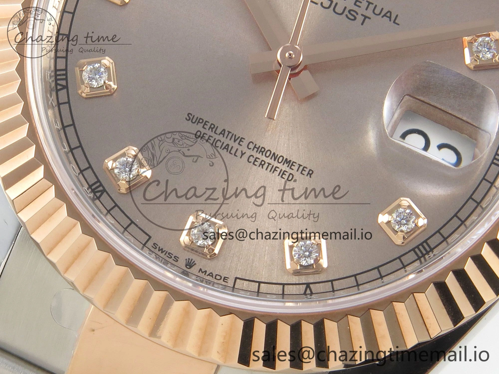 DateJust 41 126331 SS RG ARF 1:1 Best Edition RG Diamonds Dial on Oyster Bracelet SH3235 (Weighted)