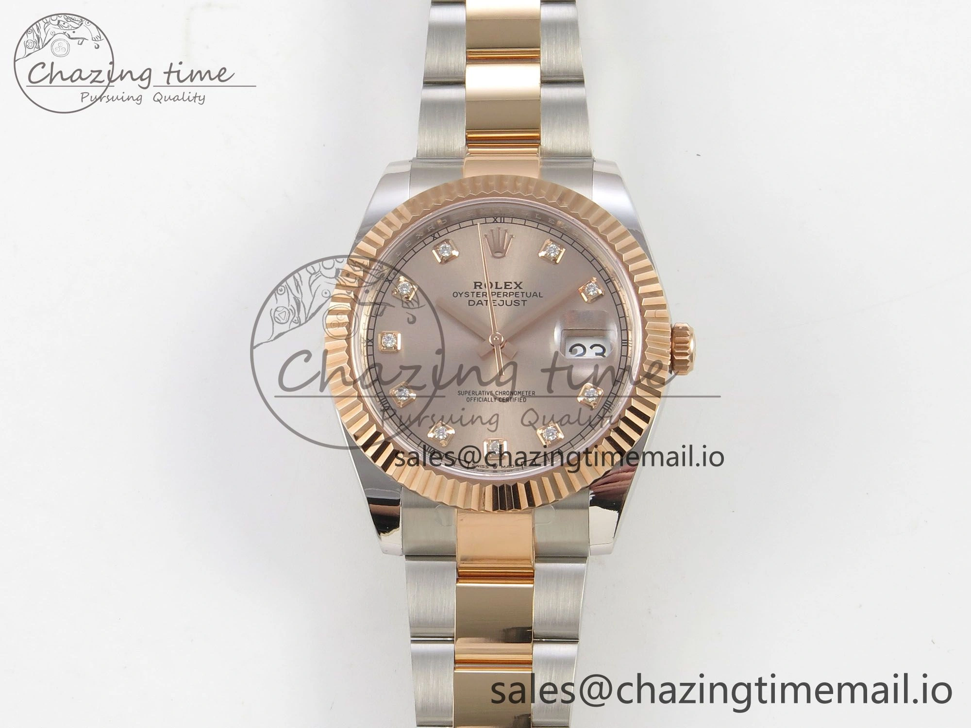 DateJust 41 126331 SS RG ARF 1:1 Best Edition RG Diamonds Dial on Oyster Bracelet SH3235 (Weighted)