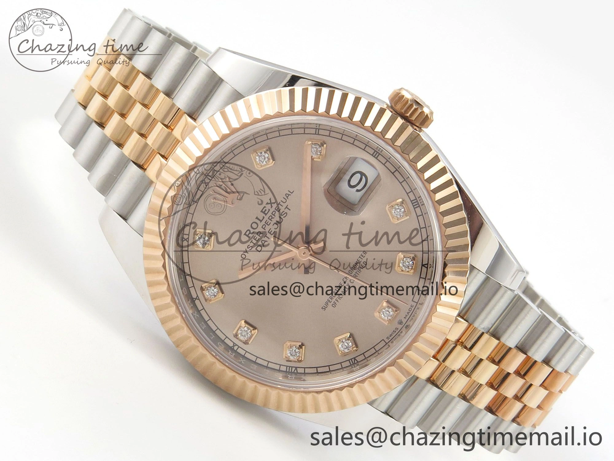 DateJust 41 126331 SS RG ARF 1:1 Best Edition RG Diaomonds Dial on Jubilee Bracelet SH3235 (Weighted)