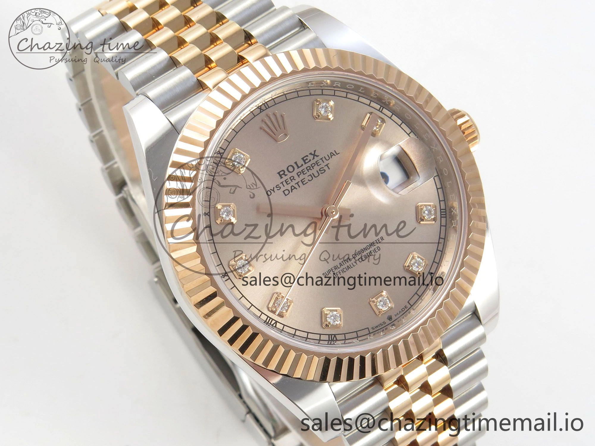 DateJust 41 126331 SS RG ARF 1:1 Best Edition RG Diaomonds Dial on Jubilee Bracelet SH3235 (Weighted)