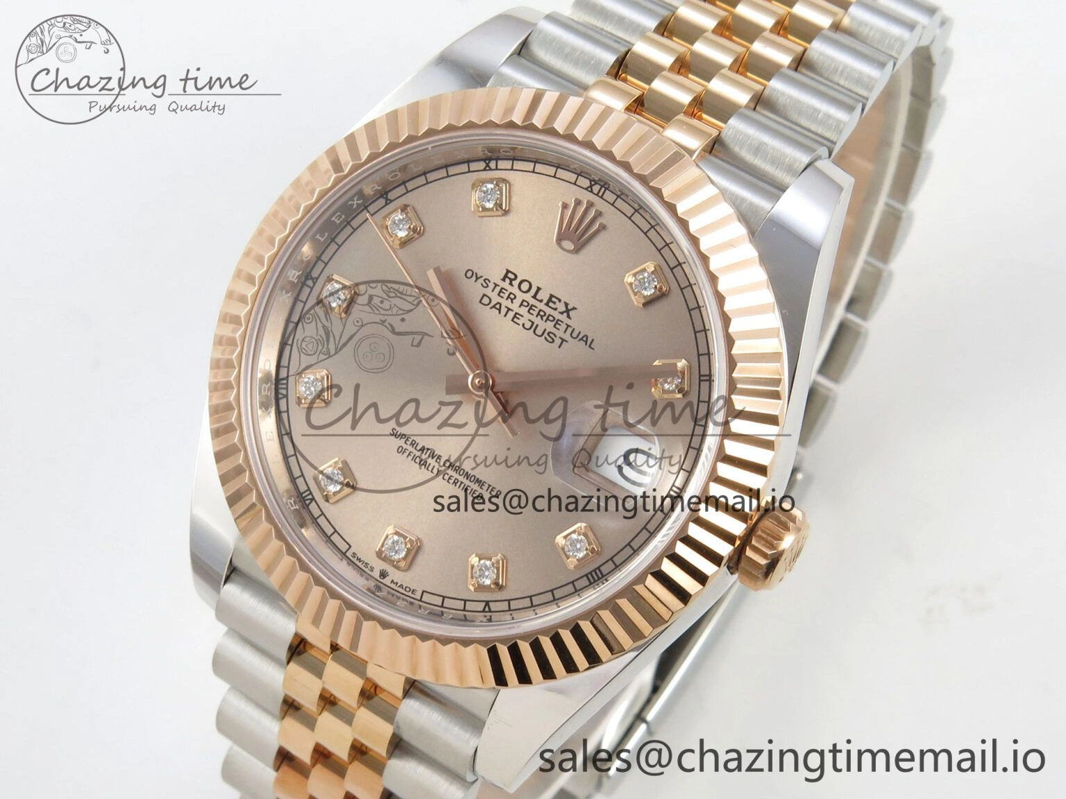 DateJust 41 126331 SS RG ARF 1:1 Best Edition RG Diaomonds Dial on Jubilee Bracelet SH3235 (Weighted)