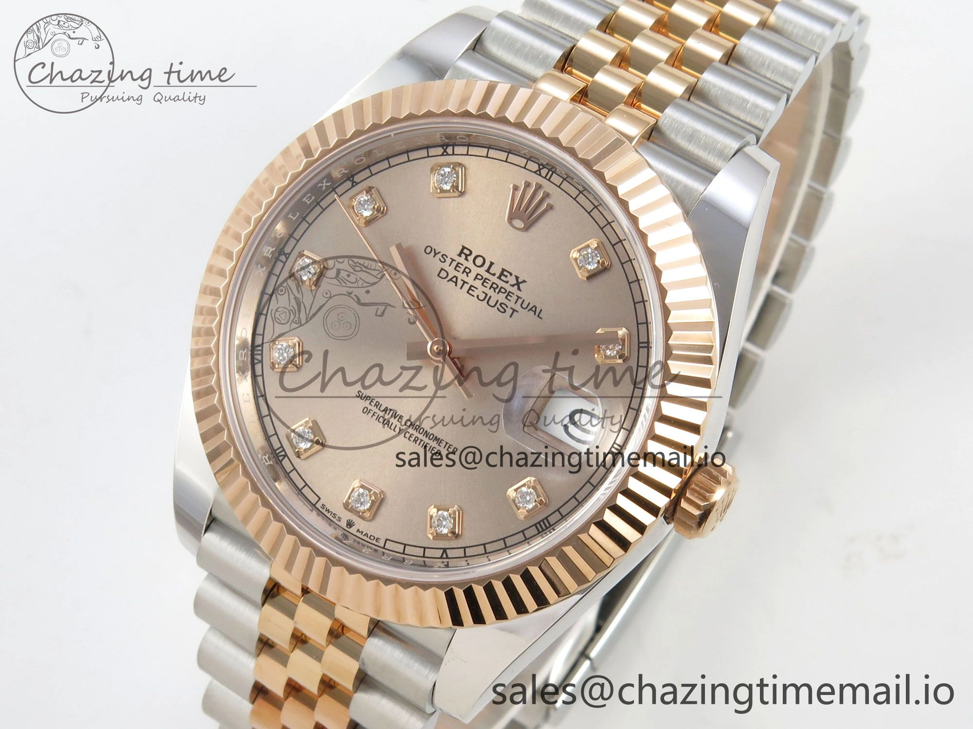 DateJust 41 126331 SS RG ARF 1:1 Best Edition RG Diaomonds Dial on Jubilee Bracelet SH3235 (Weighted)