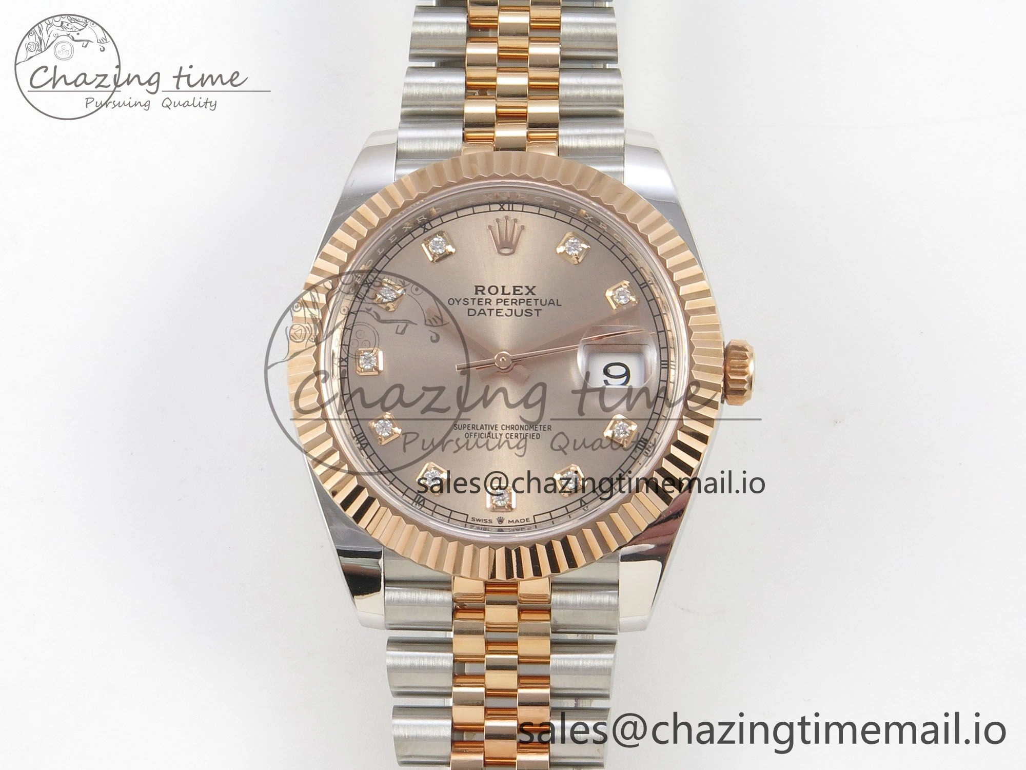 DateJust 41 126331 SS RG ARF 1:1 Best Edition RG Diaomonds Dial on Jubilee Bracelet SH3235 (Weighted)