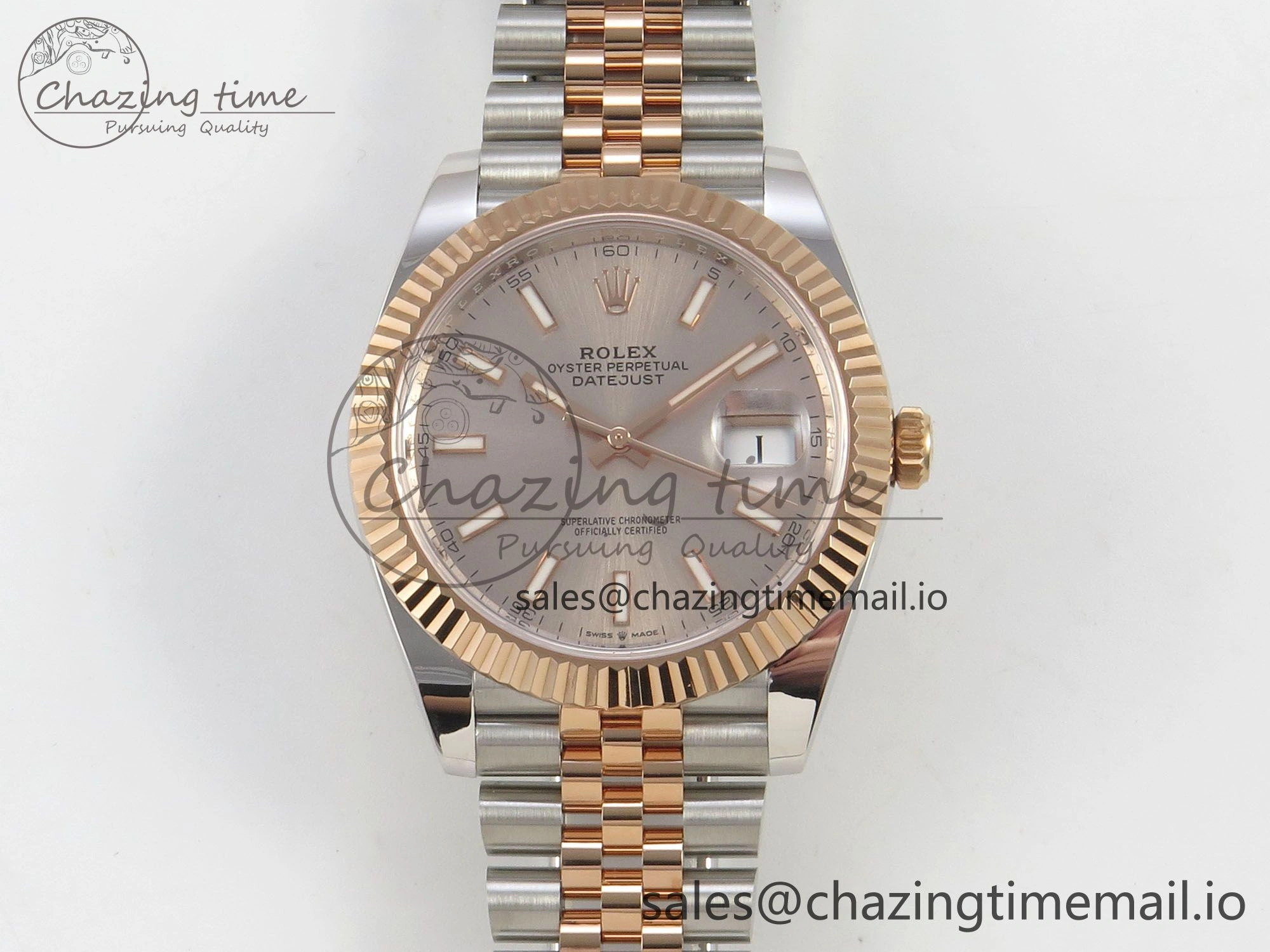 DateJust 41 126331 SS RG ARF 1:1 Best Edition RG Stick Dial on Jubilee Bracelet SH3235 (Weighted)