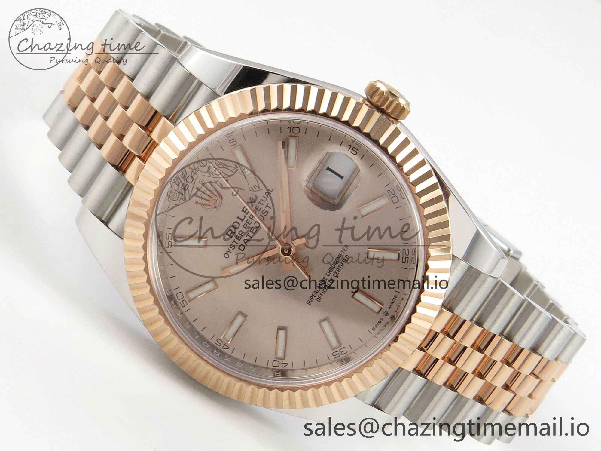 DateJust 41 126331 SS RG ARF 1:1 Best Edition RG Stick Dial on Jubilee Bracelet SH3235 (Weighted)
