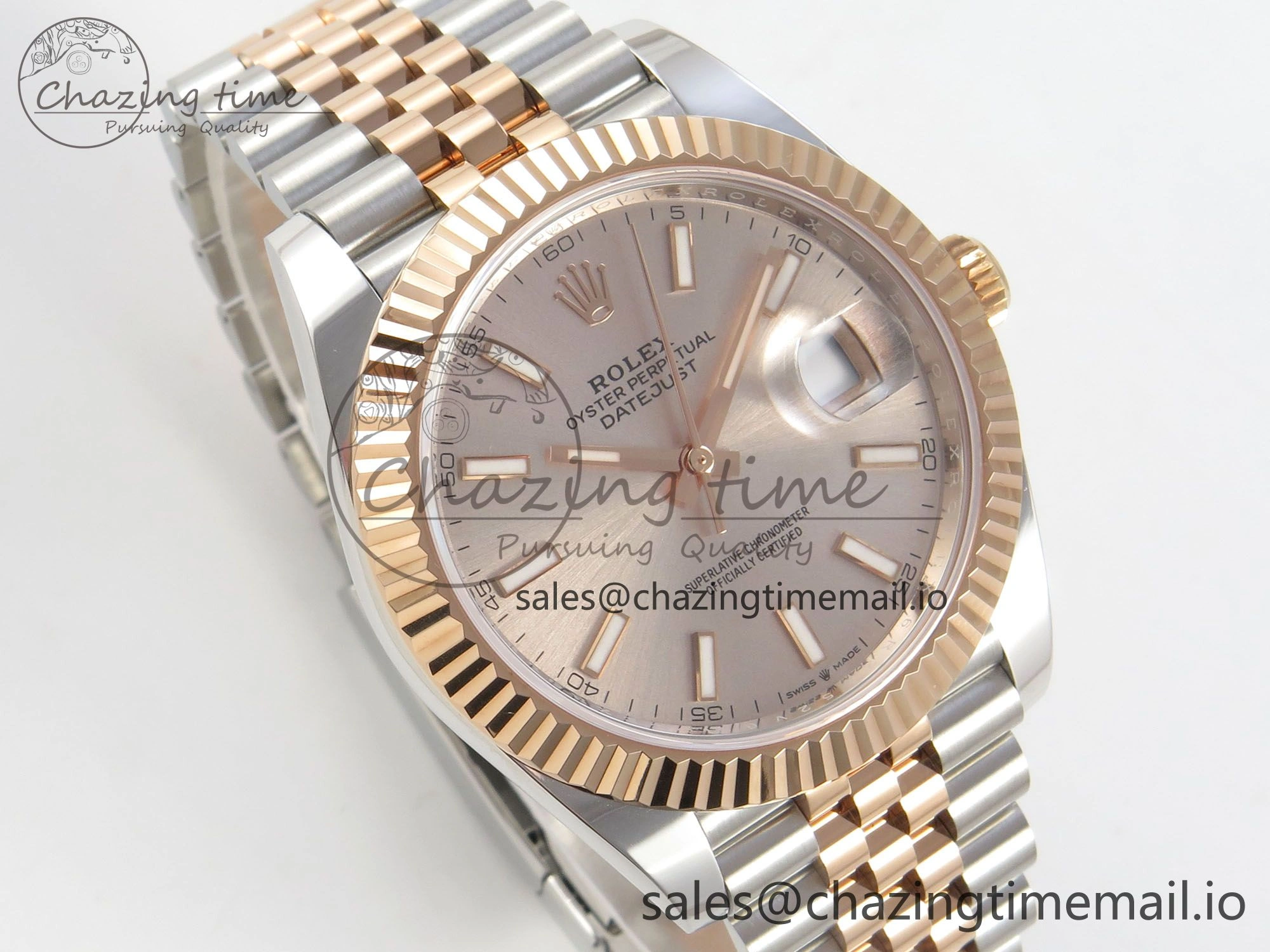 DateJust 41 126331 SS RG ARF 1:1 Best Edition RG Stick Dial on Jubilee Bracelet SH3235 (Weighted)