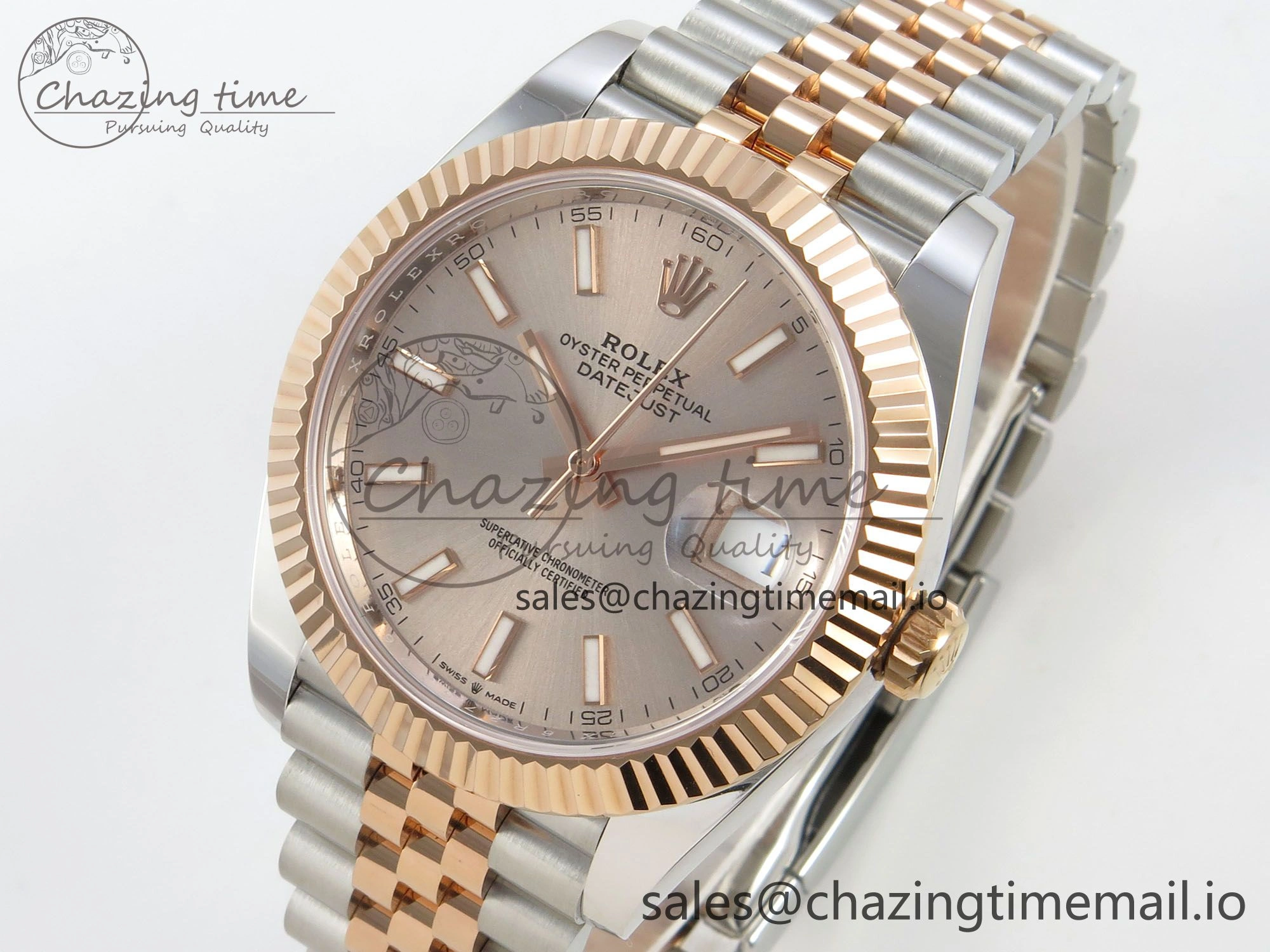 DateJust 41 126331 SS RG ARF 1:1 Best Edition RG Stick Dial on Jubilee Bracelet SH3235 (Weighted)