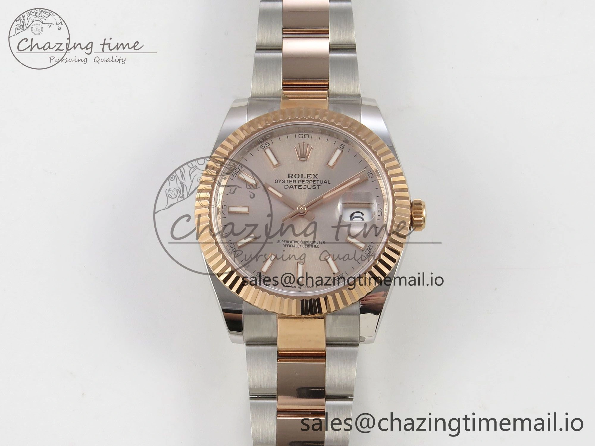 DateJust 41 126331 SS RG ARF 1:1 Best Edition RG Stick Dial on Oyster Bracelet SH3235 (Weighted)