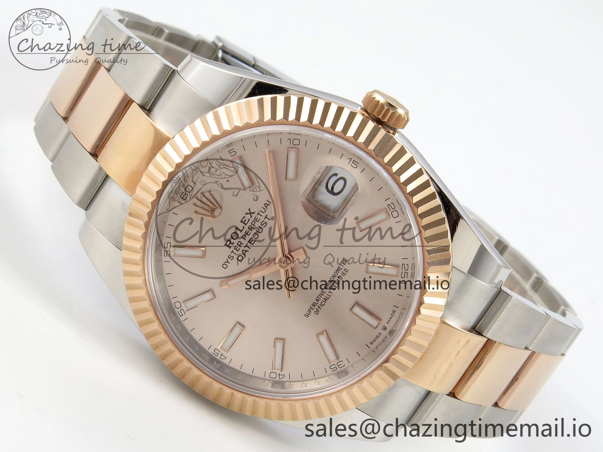 DateJust 41 126331 SS RG ARF 1:1 Best Edition RG Stick Dial on Oyster Bracelet SH3235 (Weighted)