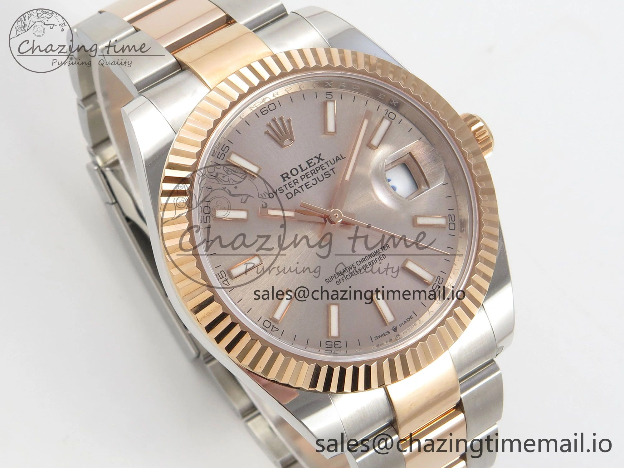 DateJust 41 126331 SS RG ARF 1:1 Best Edition RG Stick Dial on Oyster Bracelet SH3235 (Weighted)