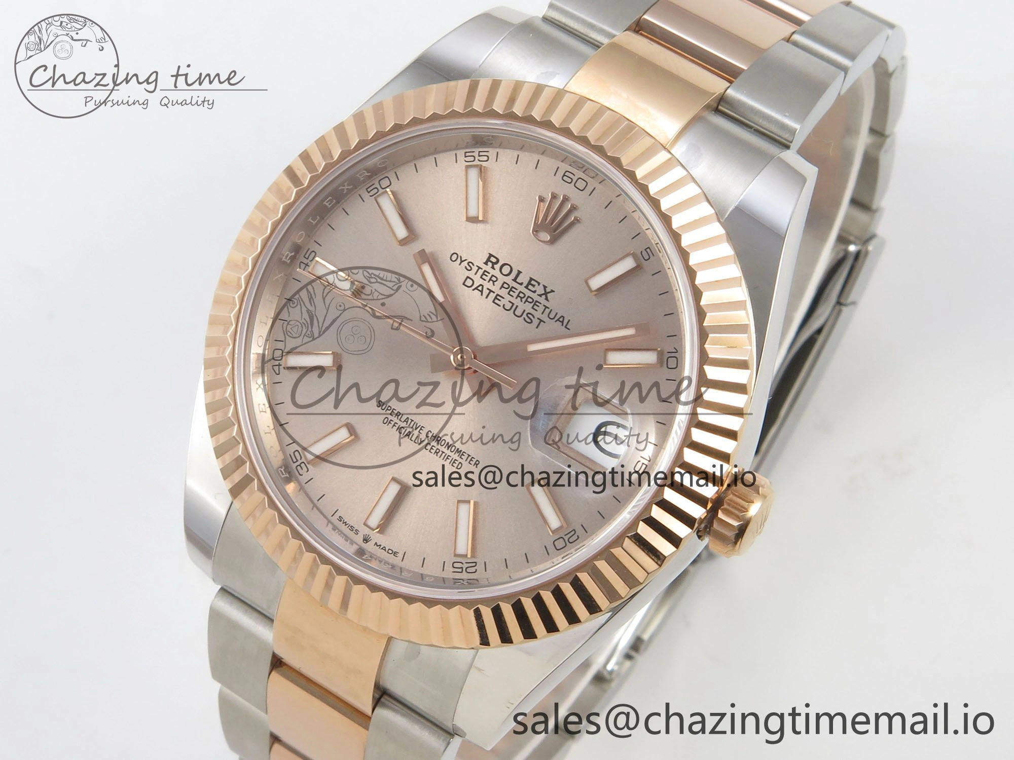 DateJust 41 126331 SS RG ARF 1:1 Best Edition RG Stick Dial on Oyster Bracelet SH3235 (Weighted)
