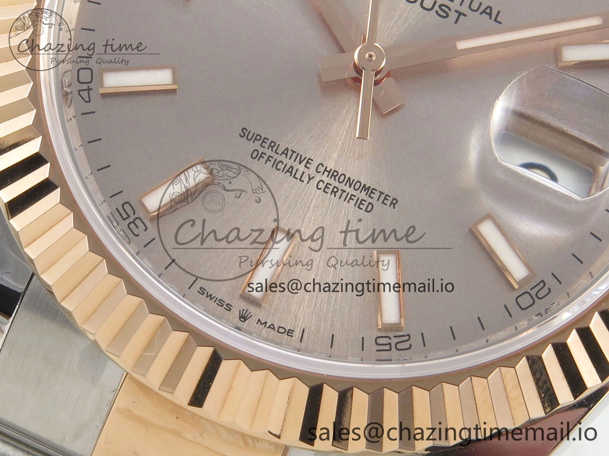 DateJust 41 126331 SS RG ARF 1:1 Best Edition RG Stick Dial on Oyster Bracelet SH3235 (Weighted)
