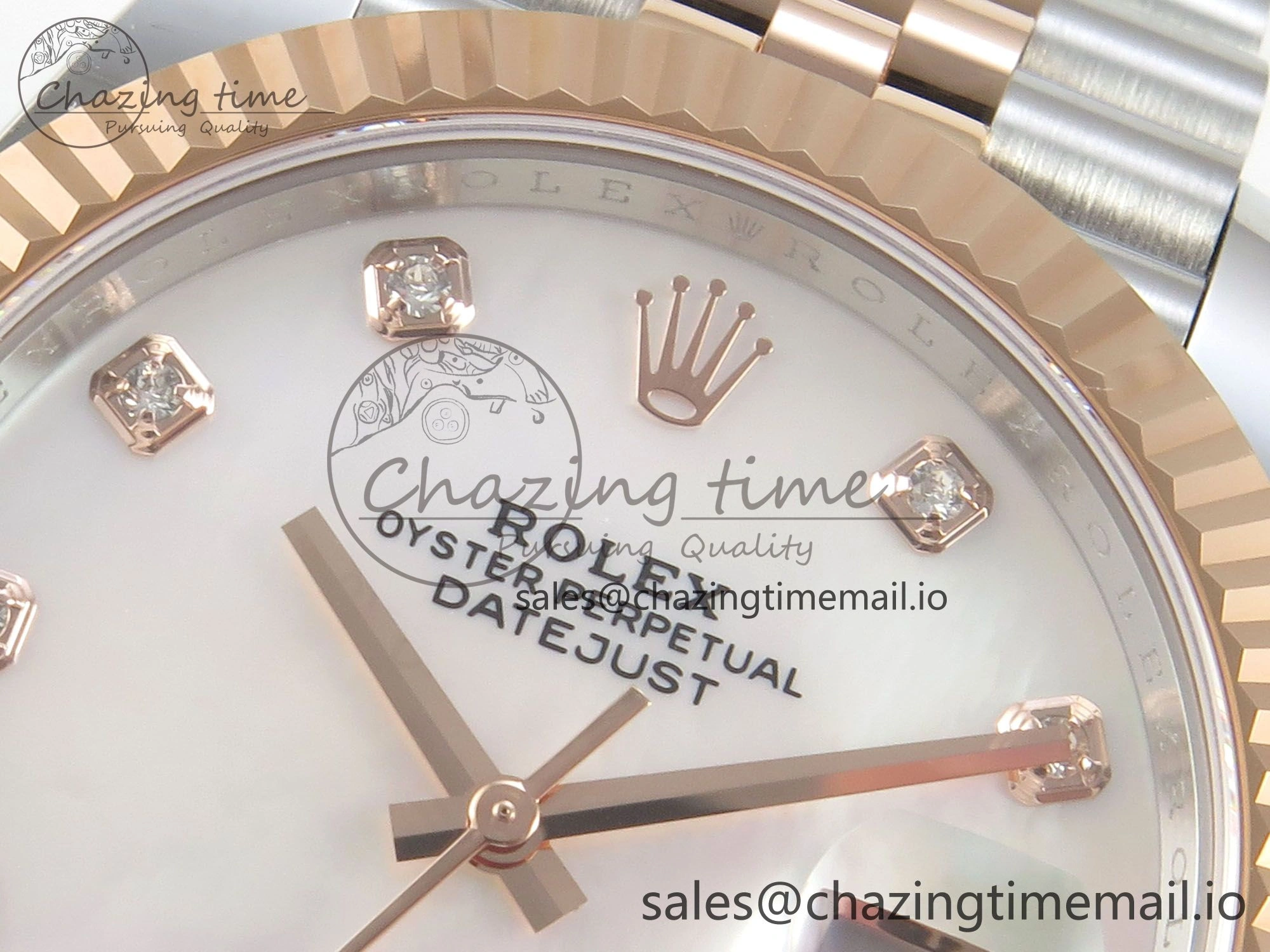 DateJust 41 126331 SS RG ARF 1:1 Best Edition White MOP Diamonds  Dial on Jubilee Bracelet SH3235 (Weighted)